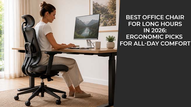 Ergonomic office chair and adjustable desk setup designed for all-day comfort and productivity