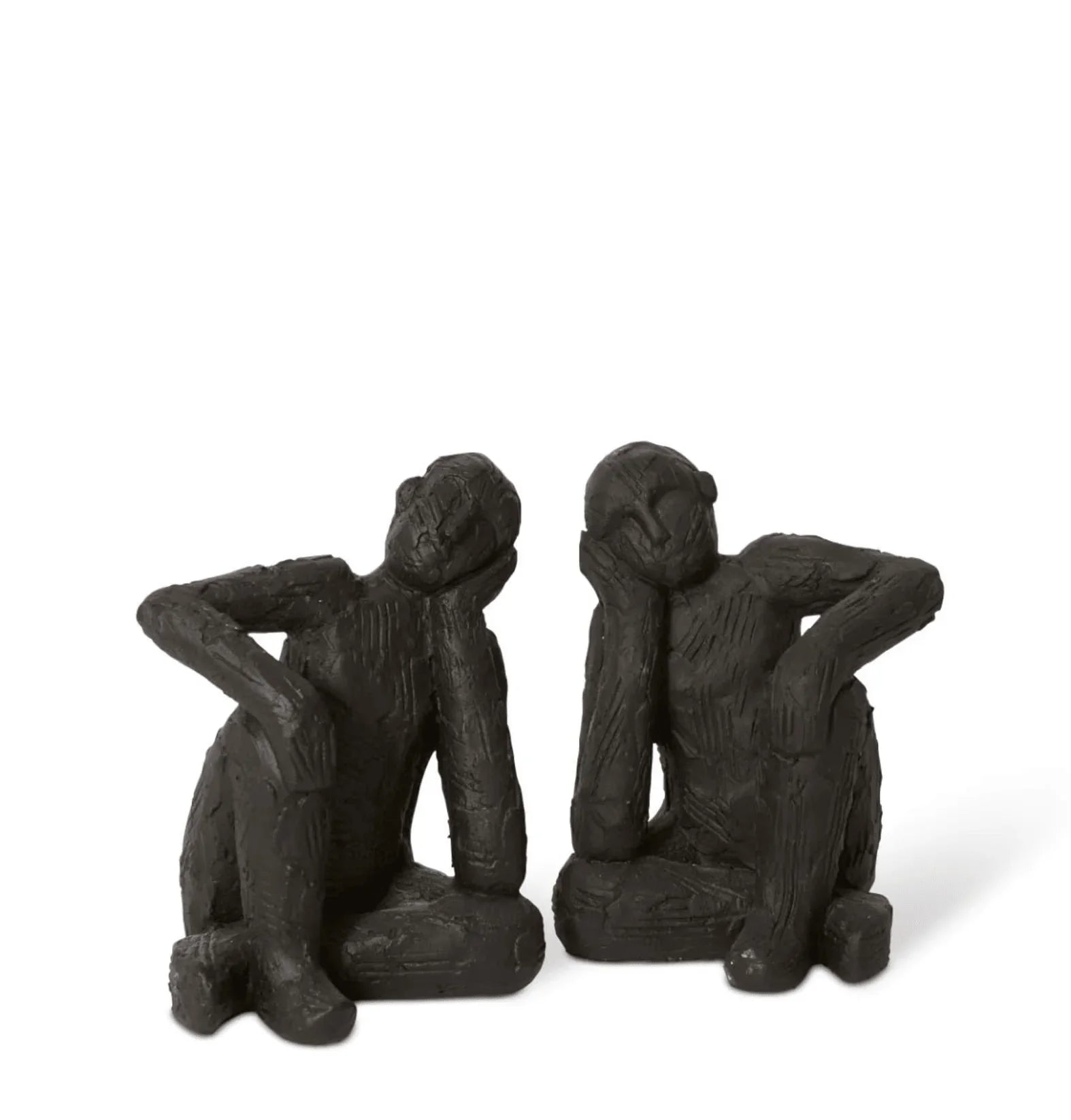 Thinking Man Bookends Set 2 - 14 x 12 x 17cm