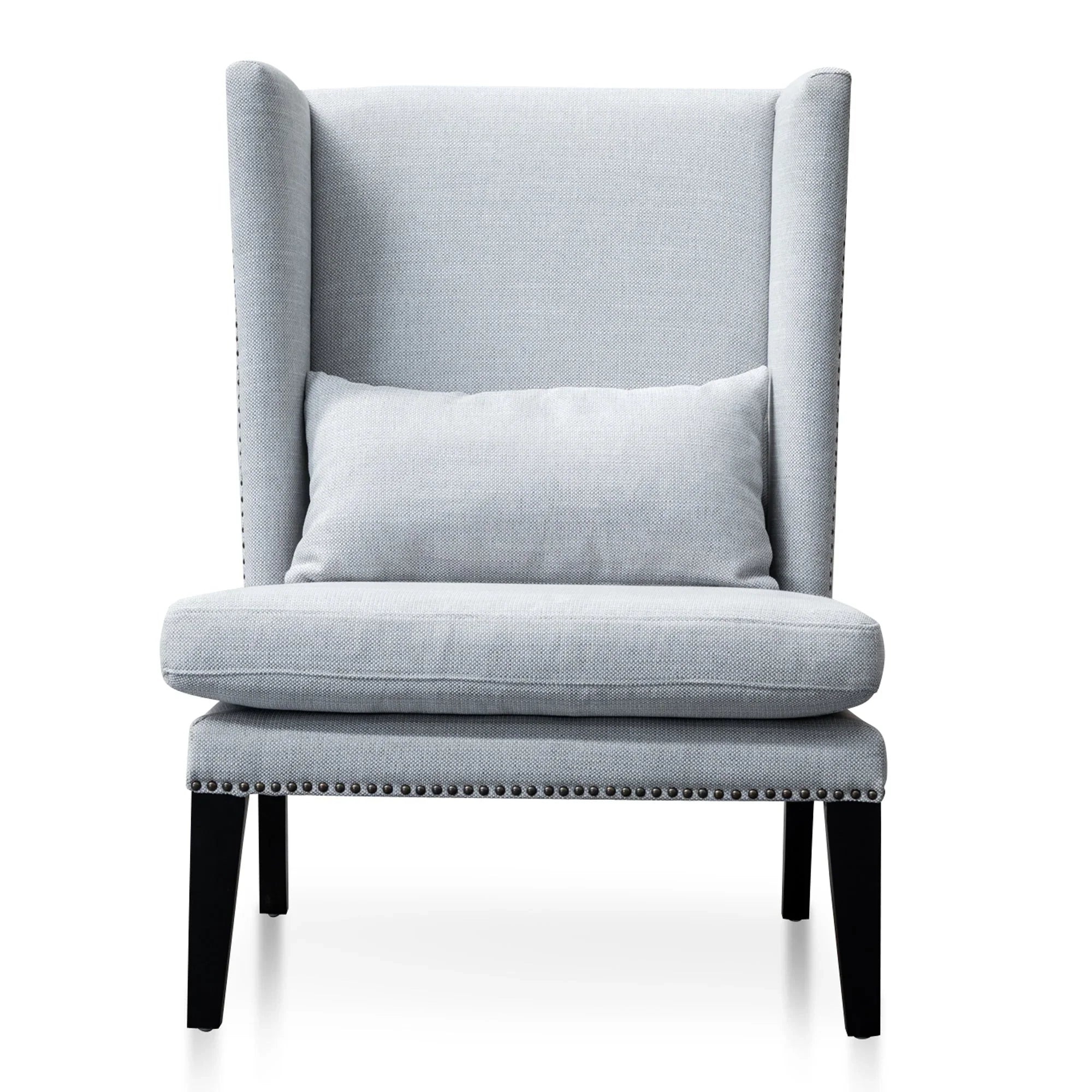 FC Velvet Lounge Wingback Chair in Light Texture Grey