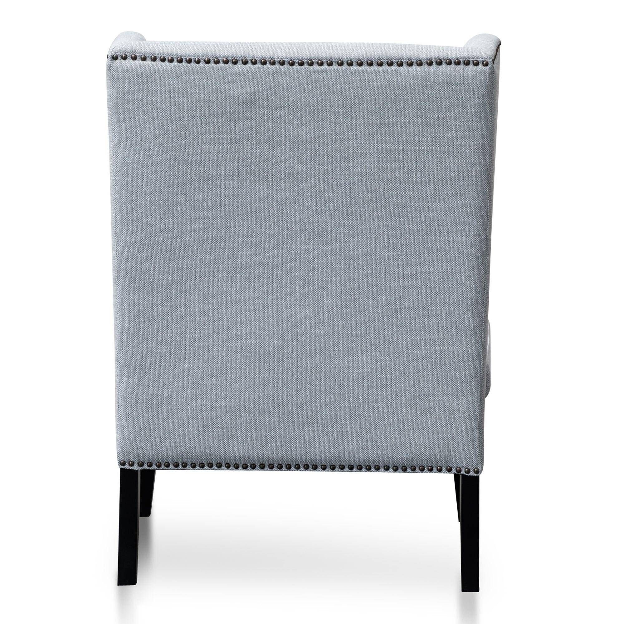 FC Velvet Lounge Wingback Chair in Light Texture Grey