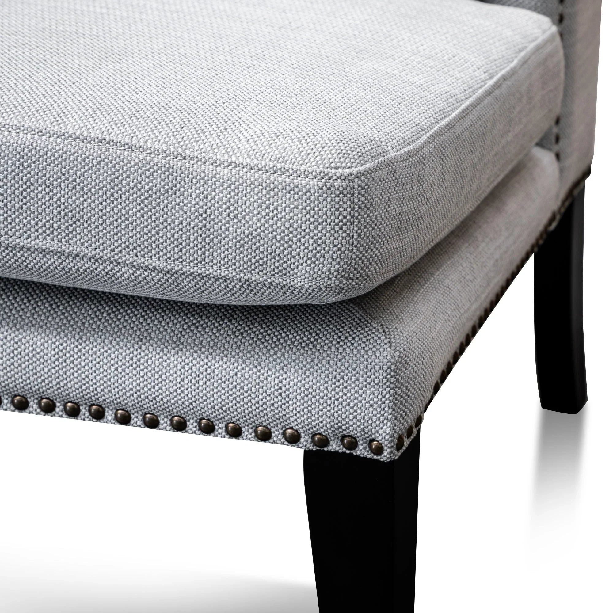 FC Velvet Lounge Wingback Chair in Light Texture Grey
