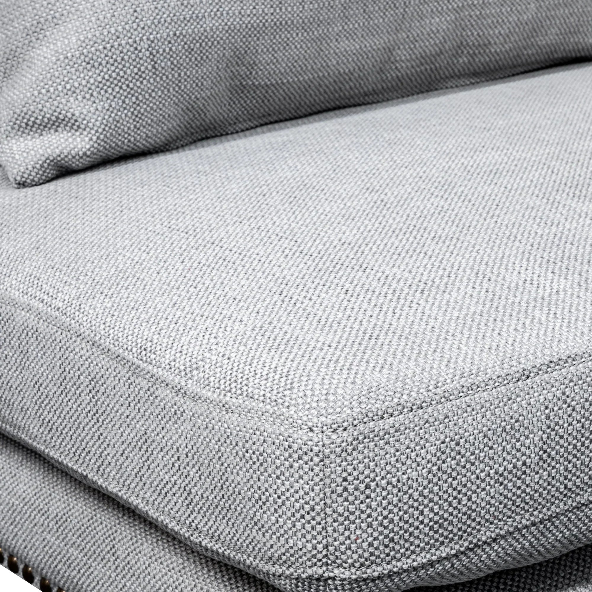 FC Velvet Lounge Wingback Chair in Light Texture Grey