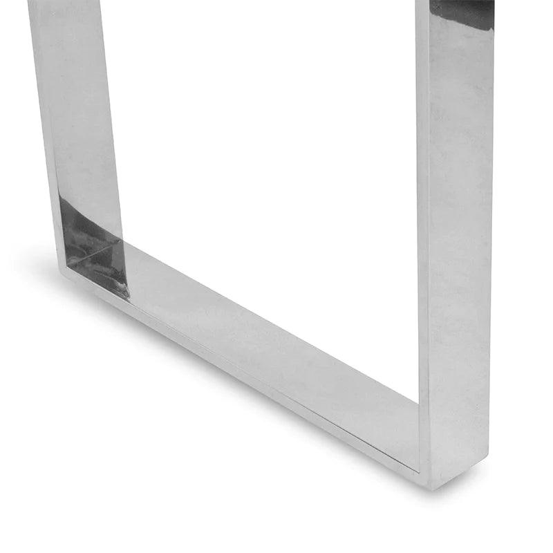 1.2m Console Table With Tempered Glass - Polished Stainless Steel - Furniture Castle