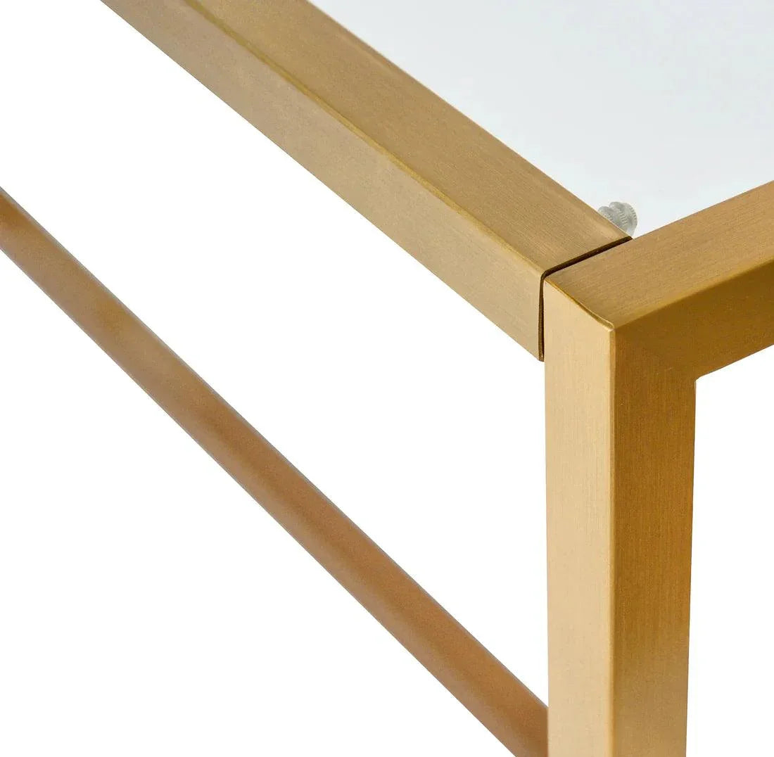 1.6M Glass Console Table - Tempered Glass - Steel Base - Furniture Castle