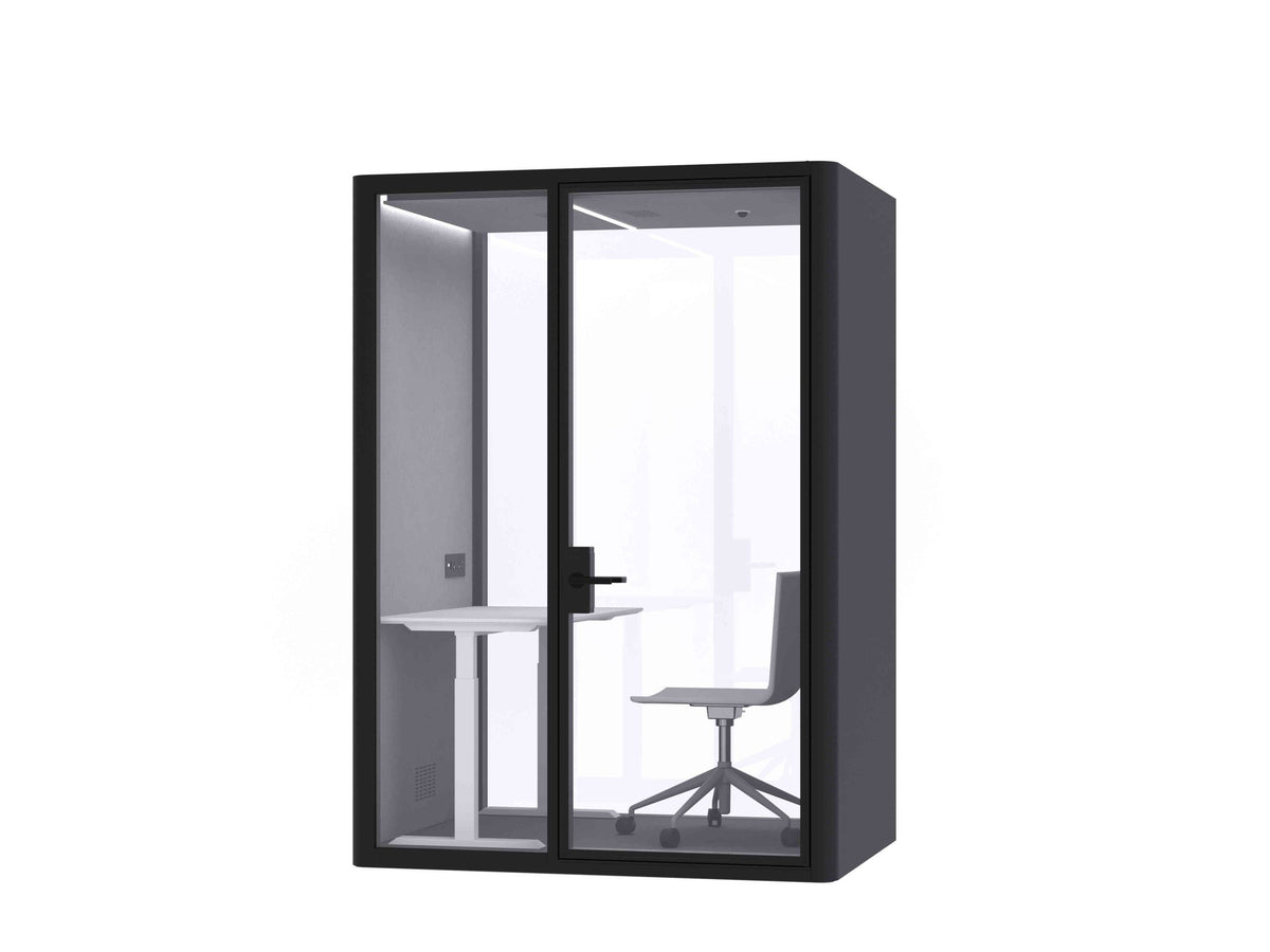 Deep Focus Acoustic Office Meeting Pod XL Option A – Black & White