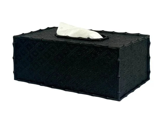 Black Weave Rectangle Tissue Box 25x14