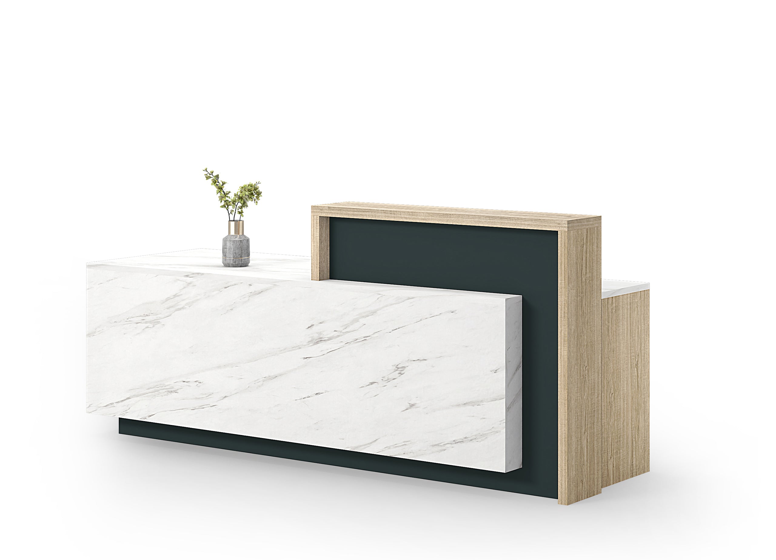 Florence Reception Counter 1.8m Left Hand– Wooden Grain Finish