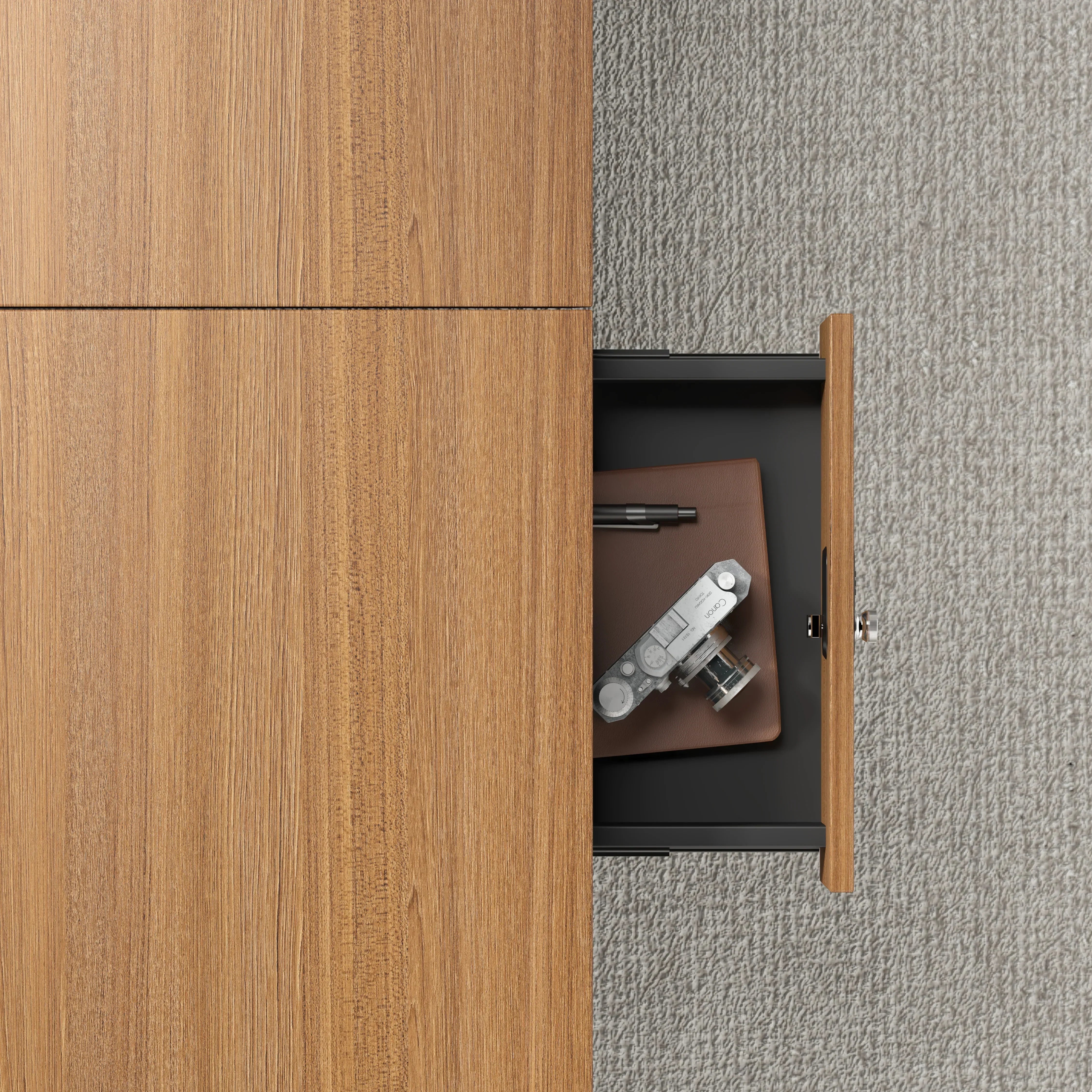 Chancellor Oak Executive Desk 2.0m -Golden Oak & Grey