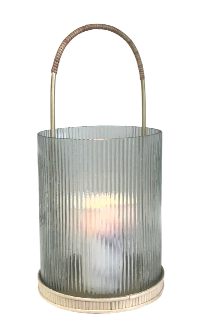 Lantern Clear Ribbed Glass Small 26cm