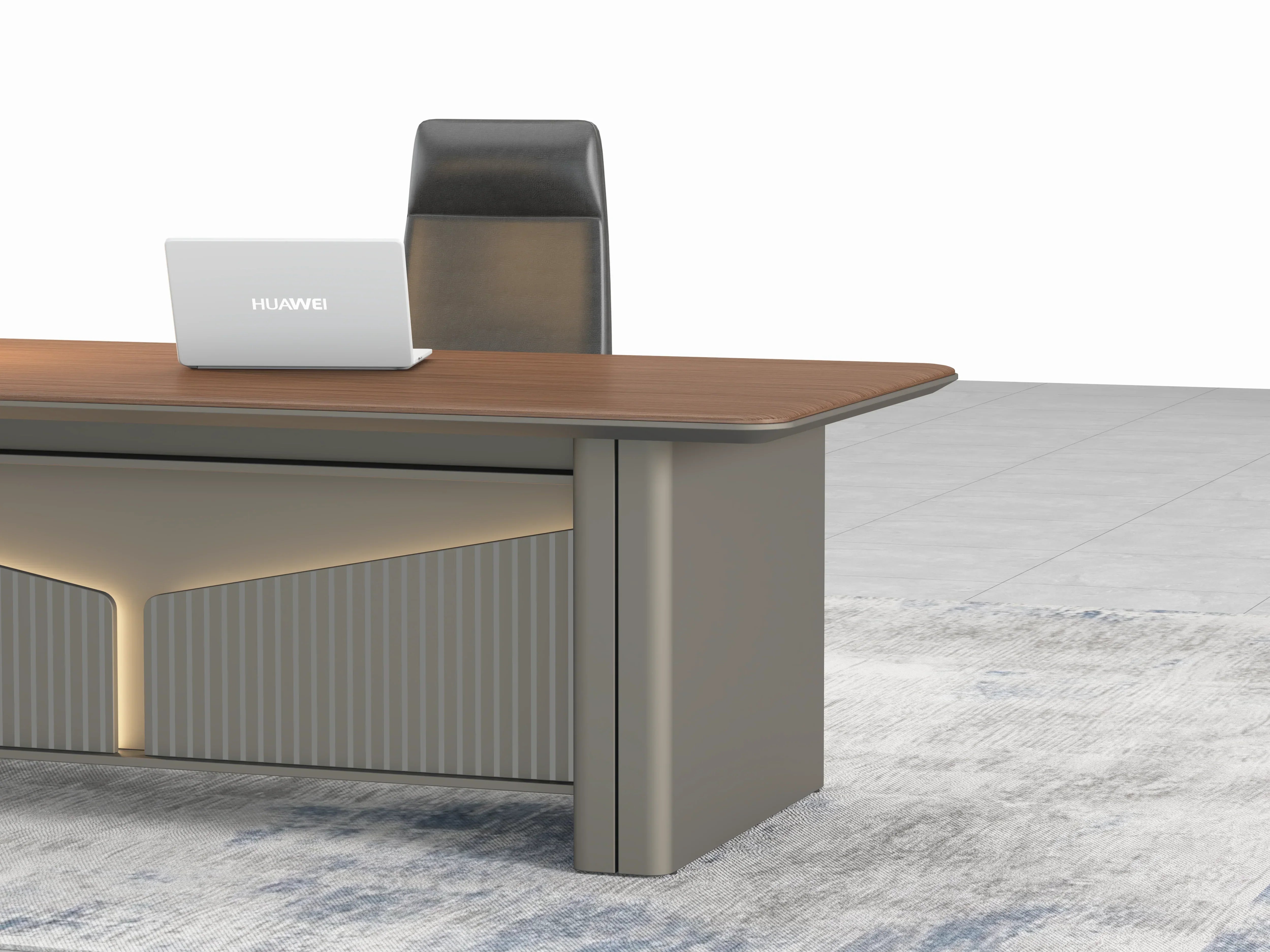 Imperium Executive Desk 2.0m -Walnut & Grey