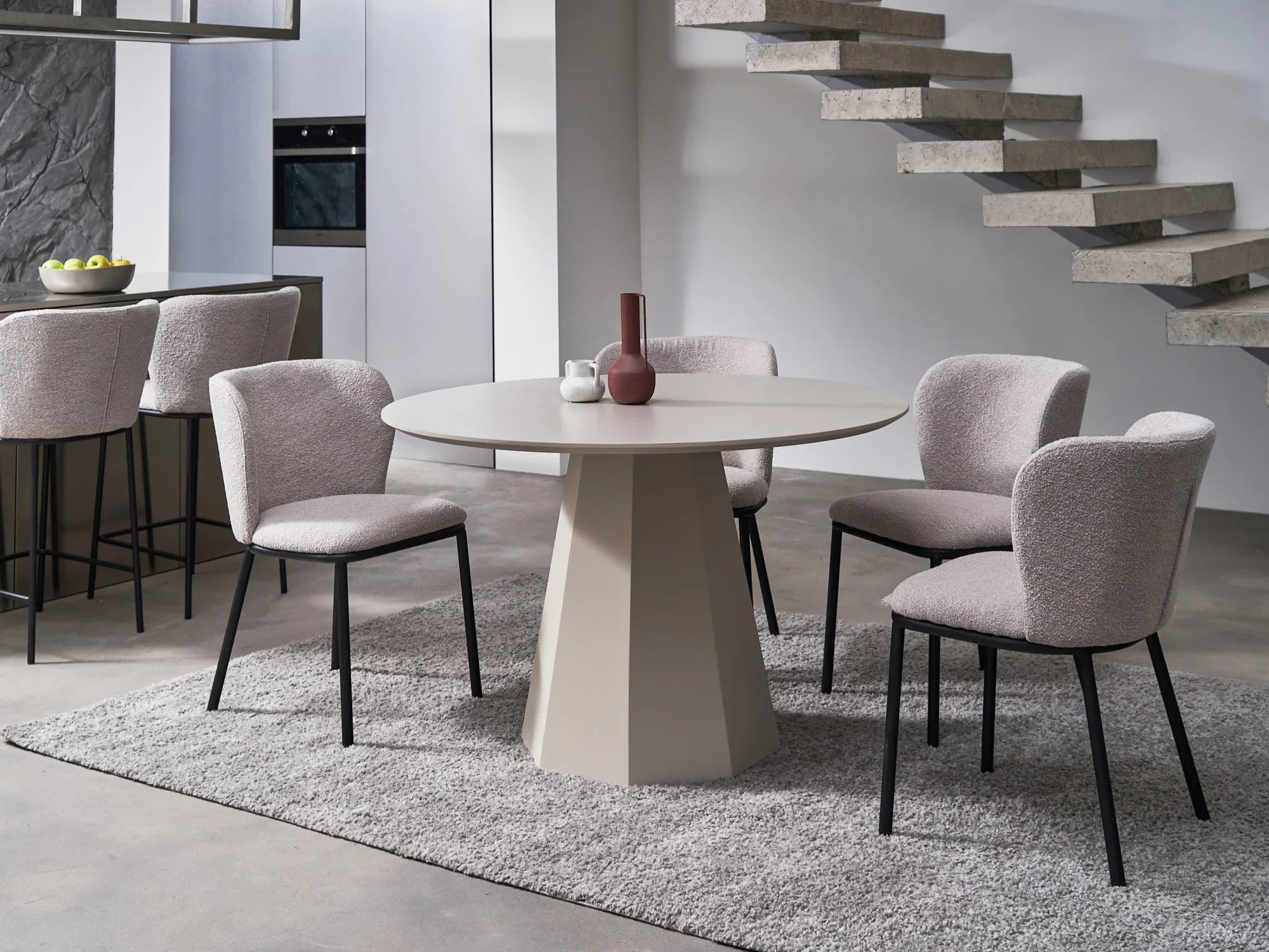 Monet Dining Table Round Putty 120cm x76cm
