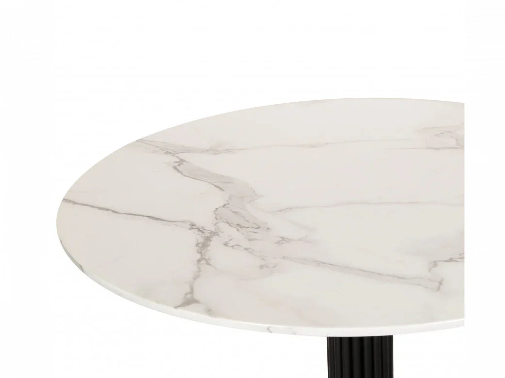 Vulcan Dining Table Marble Effect White Sevella
