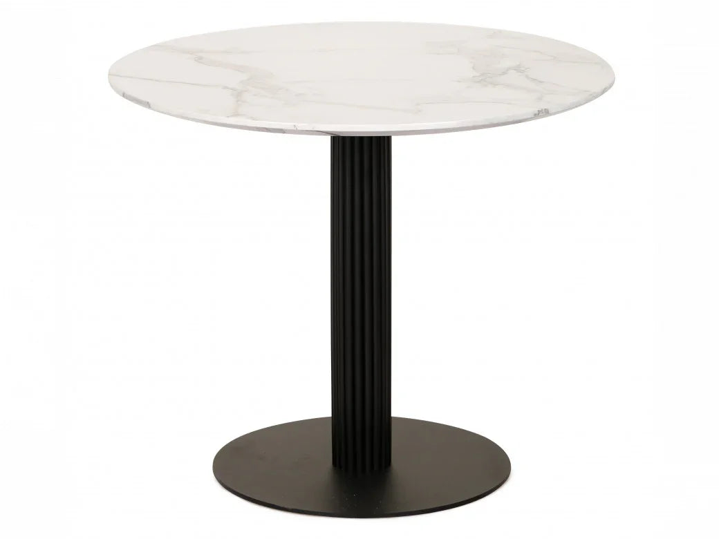 Vulcan Dining Table Marble Effect White Sevella