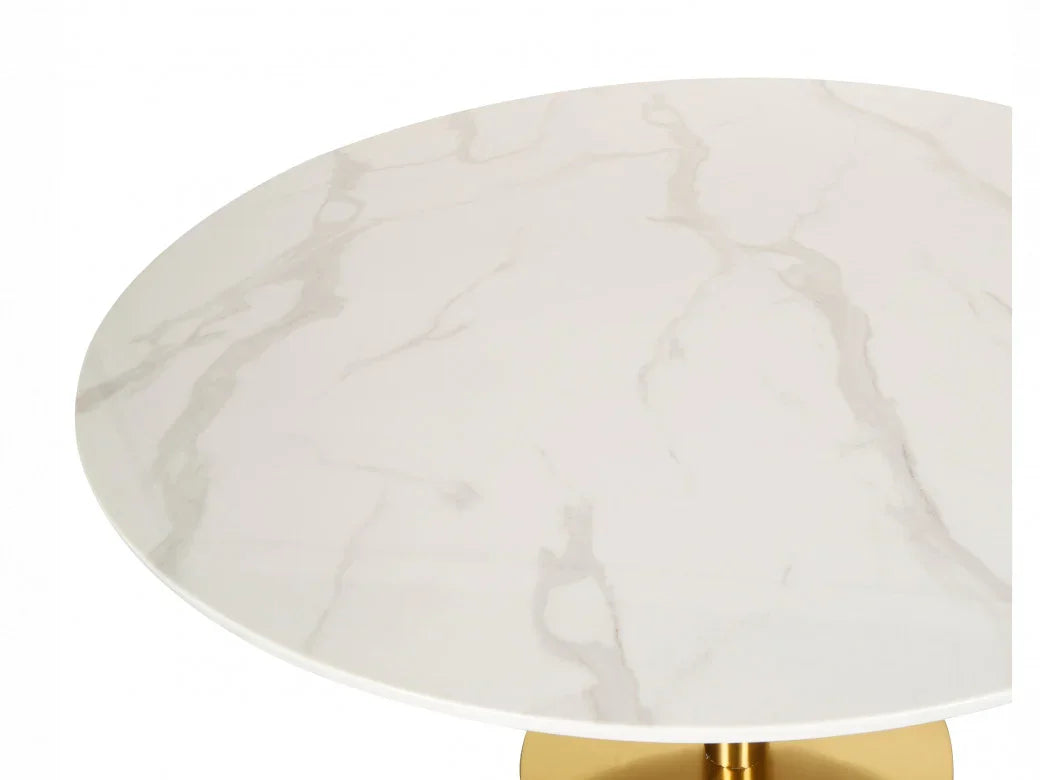 Opera Large Dining Table Marble effect White Agaria