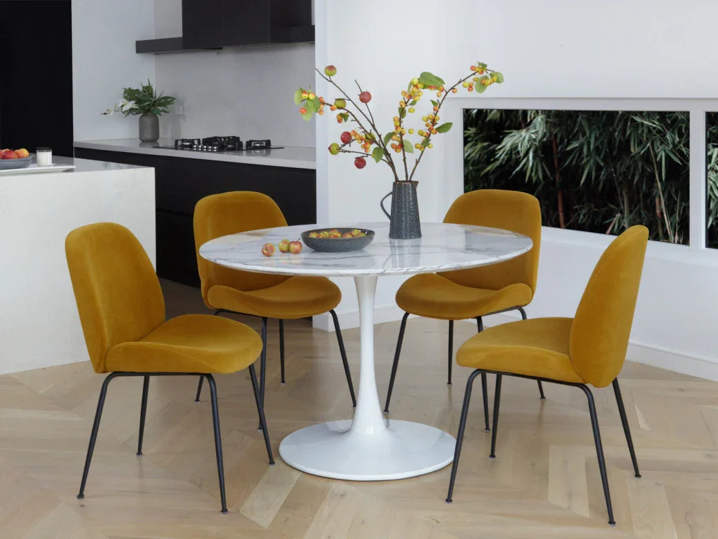 Lilly Dining Table Marble Effect White Sevella White Columa
