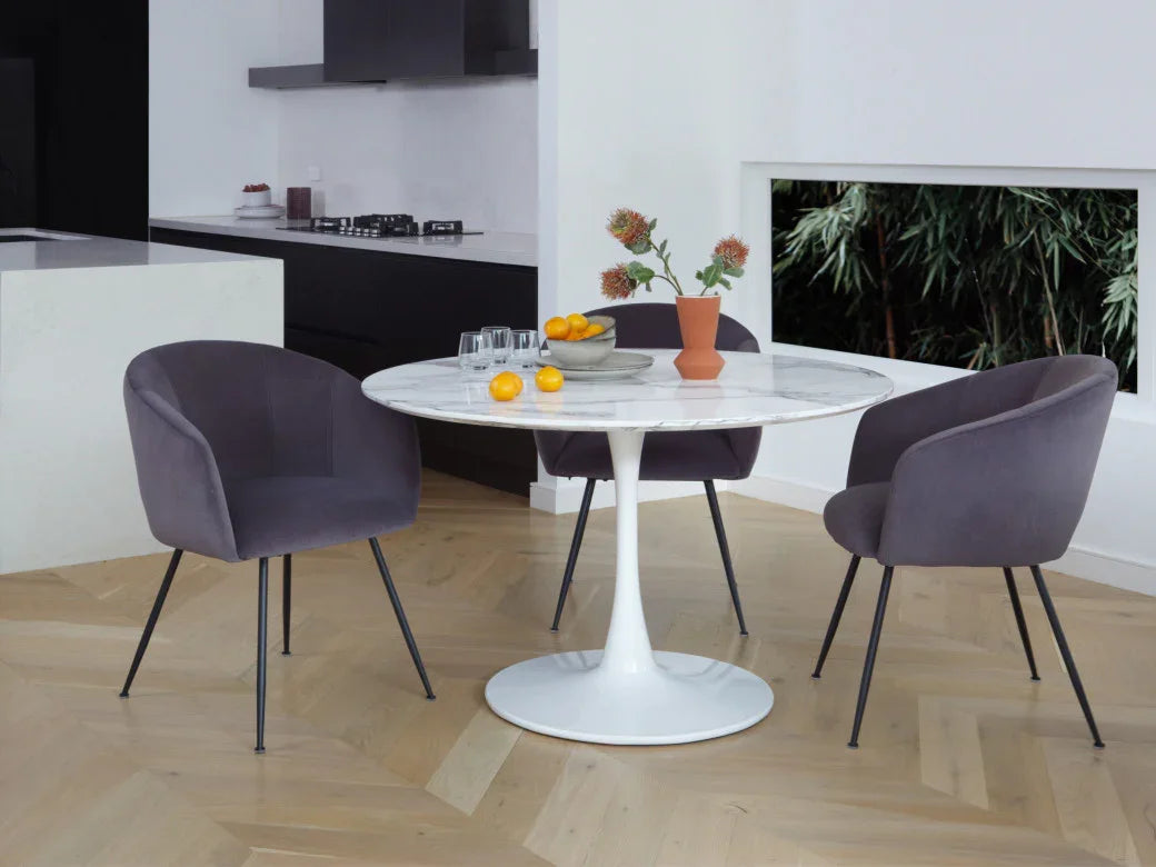 Lilly Dining Table Marble Effect White Sevella White Columa