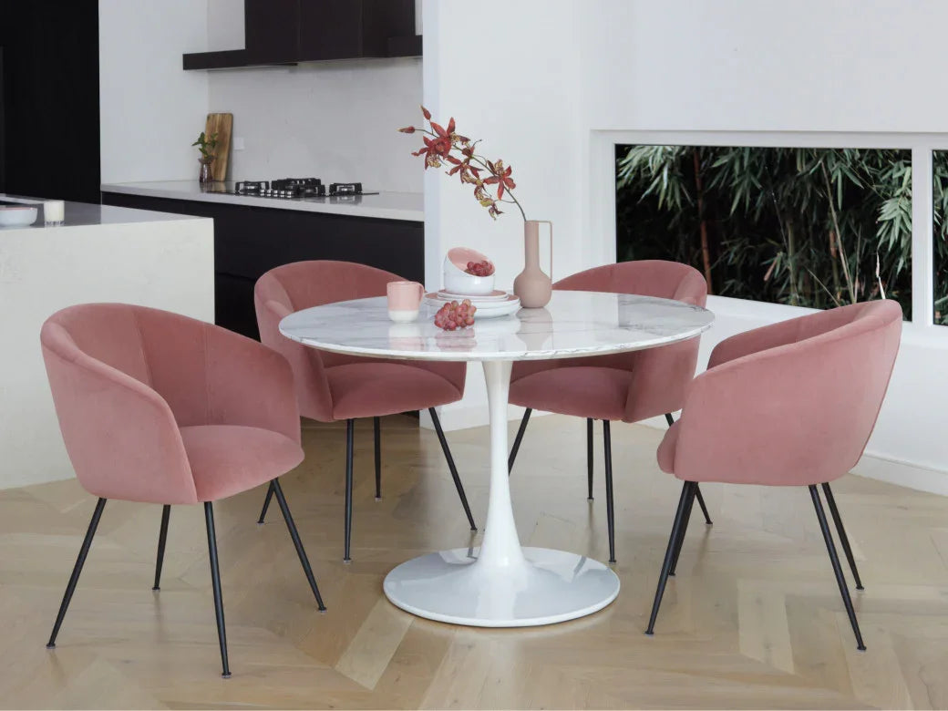 Lilly Dining Table Marble Effect White Sevella White Columa