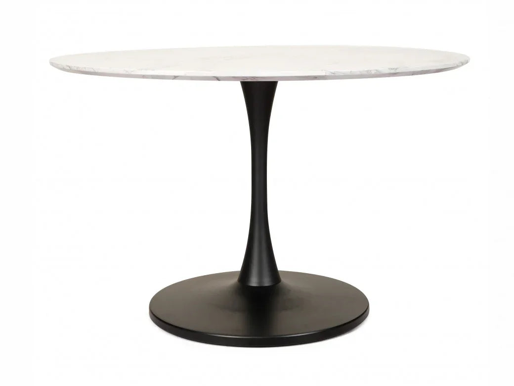Lilly Dining Table Marble Effect White Sevella Black Columa