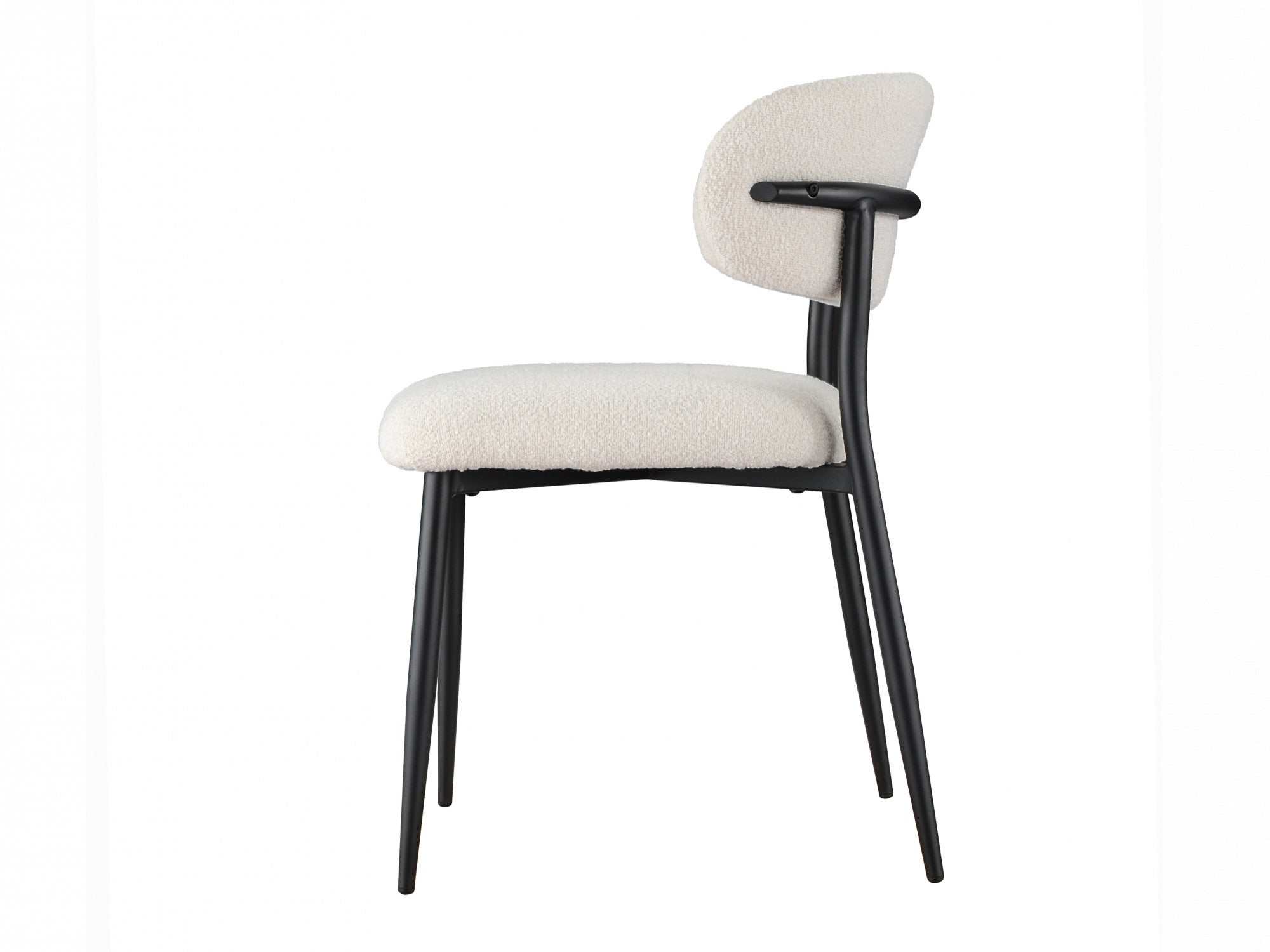 Milan Dining Chair β Off White | Textured Fabric & Black Frame (Set of 2)