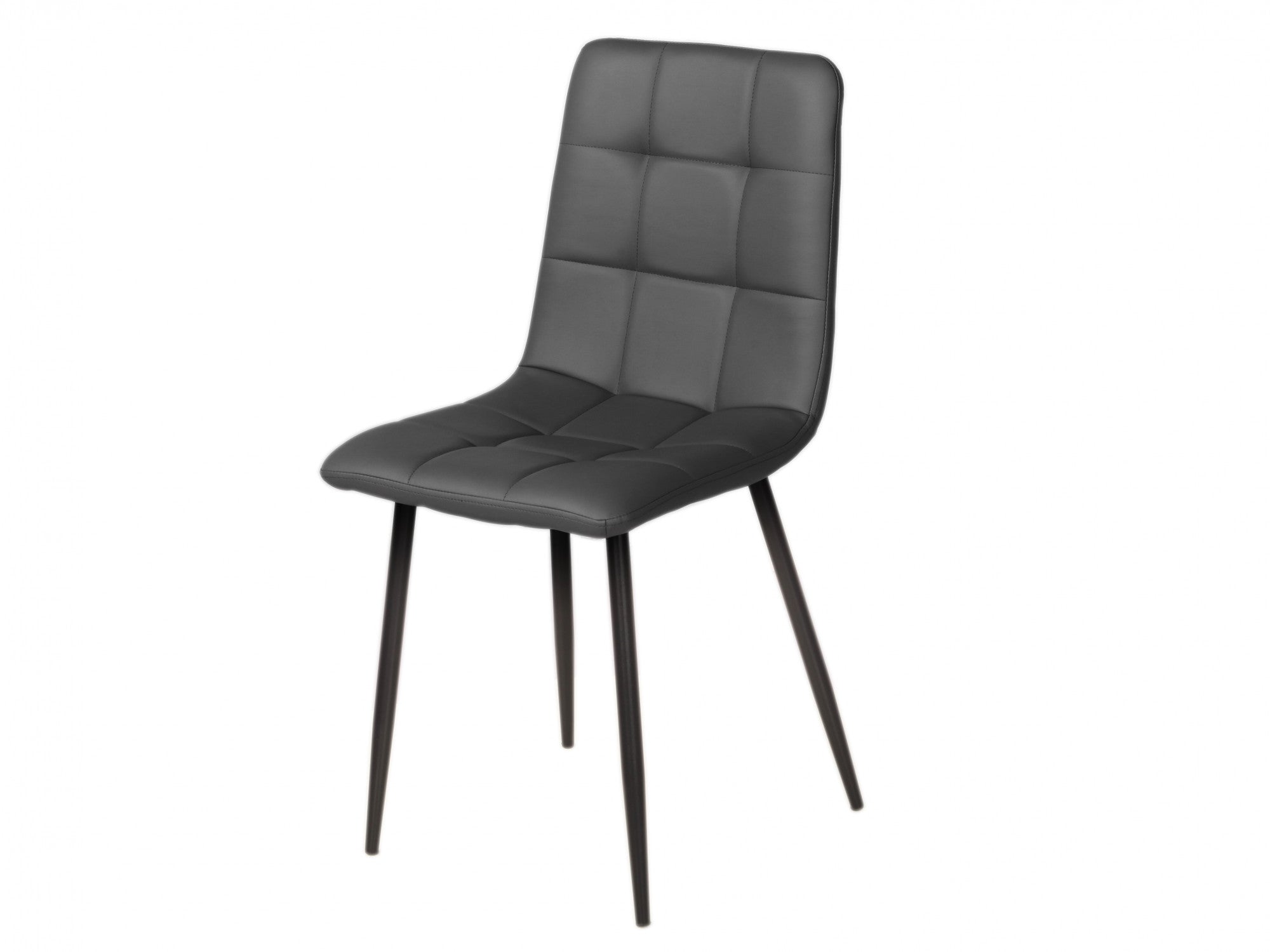 Jack Dining Chair – Charcoal | Eco Leather & Black Frame (Set of 2)