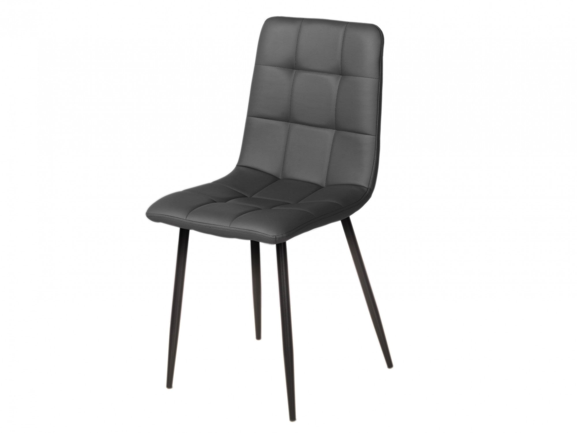 Jack Dining Chair – Charcoal | Eco Leather & Black Frame (Set of 4)