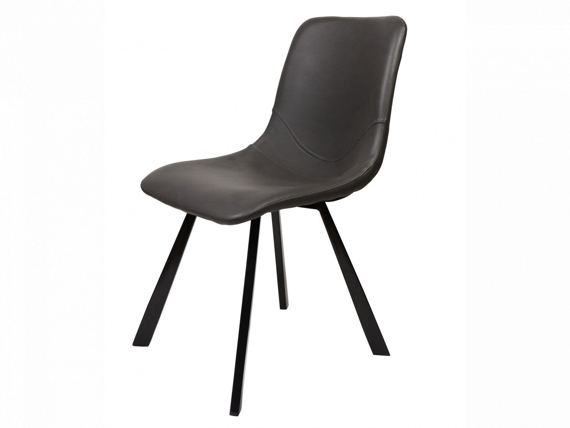 Colin Dining Chair – Antique Black | Eco Leather & Black Frame (Set of 4)