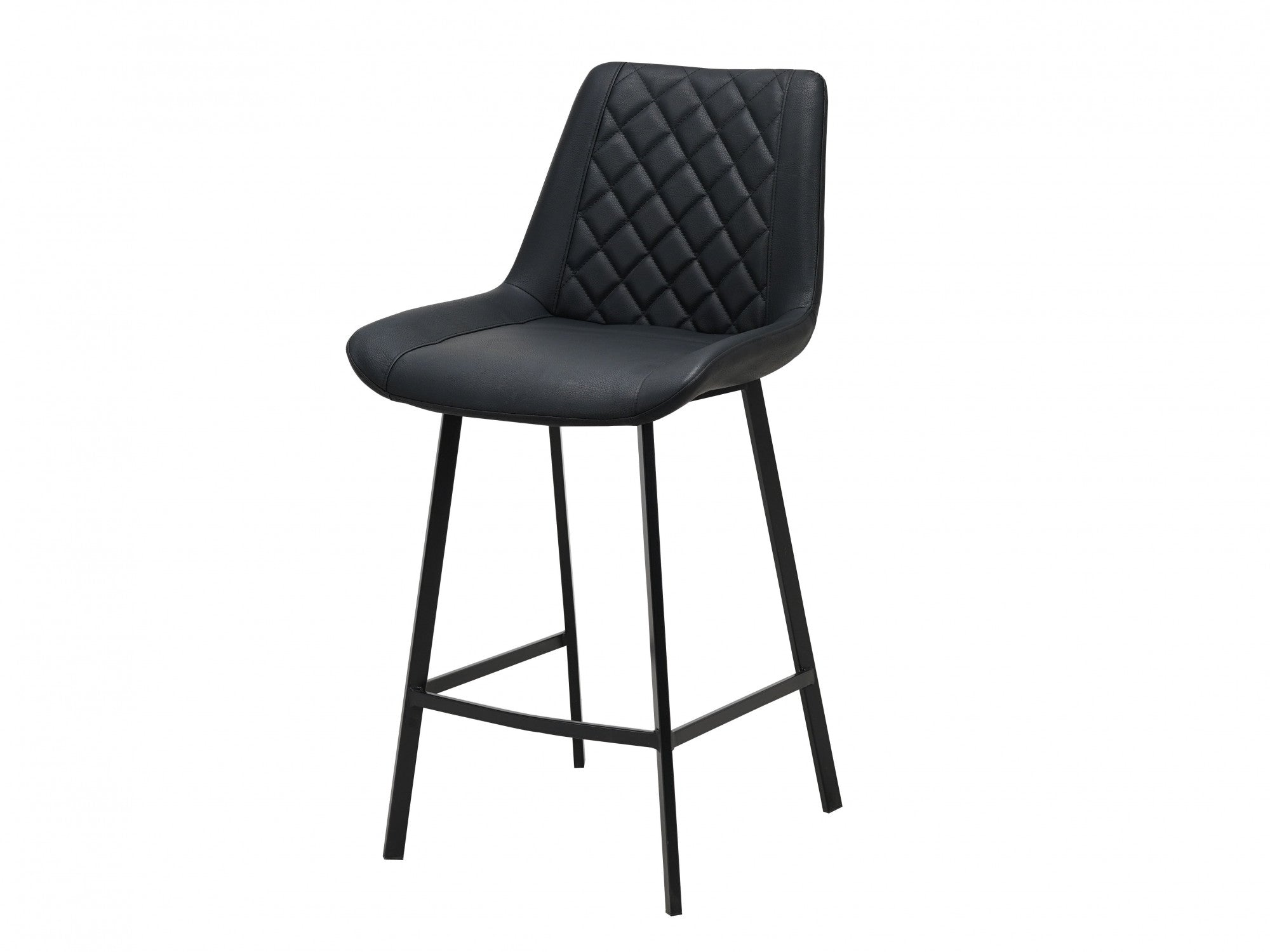 Flynn Bar Stool – Black | Eco Leather & Black Frame (Set of 2)