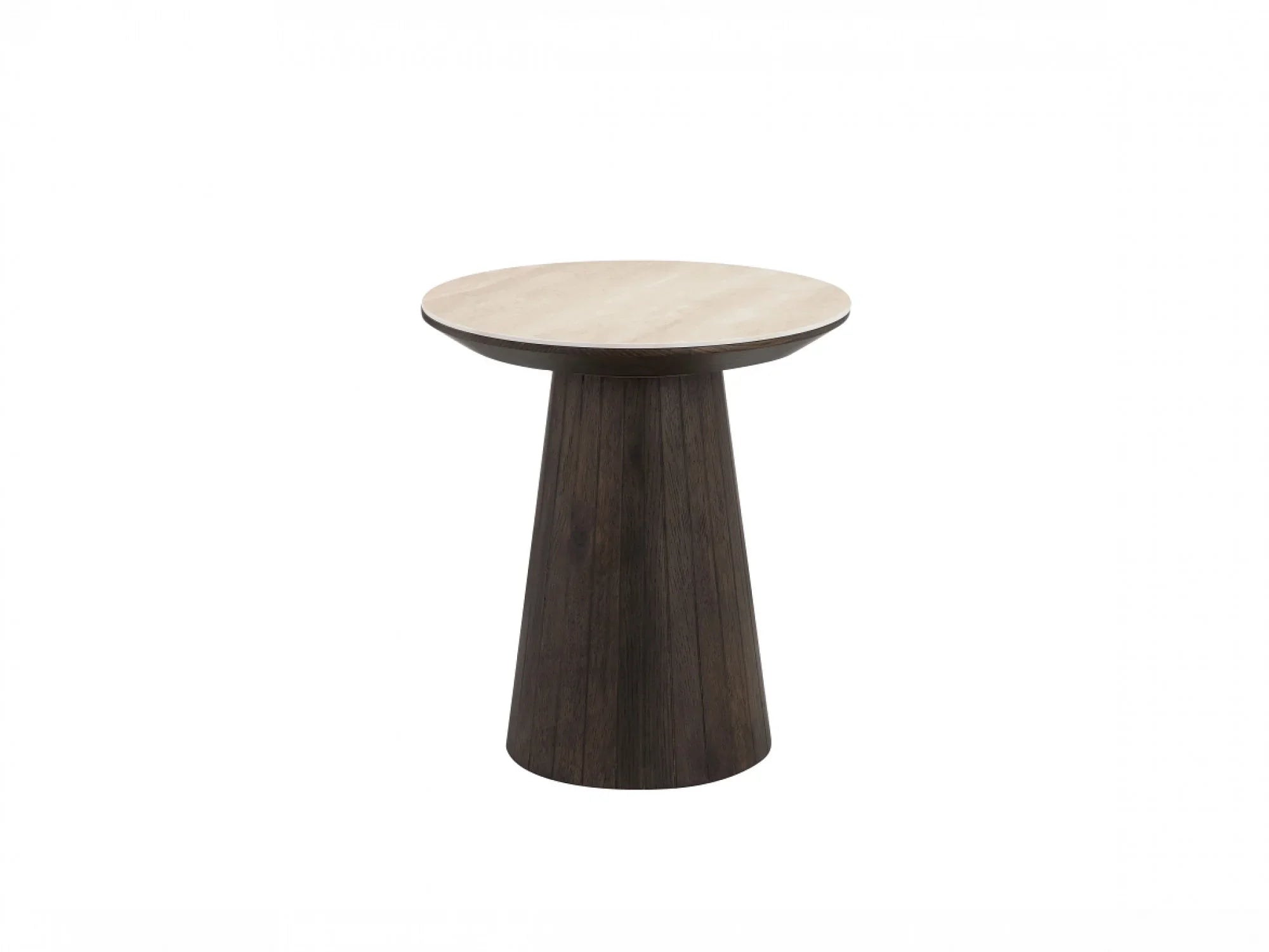 Sorrento Side Table Bisque/ Coffee
