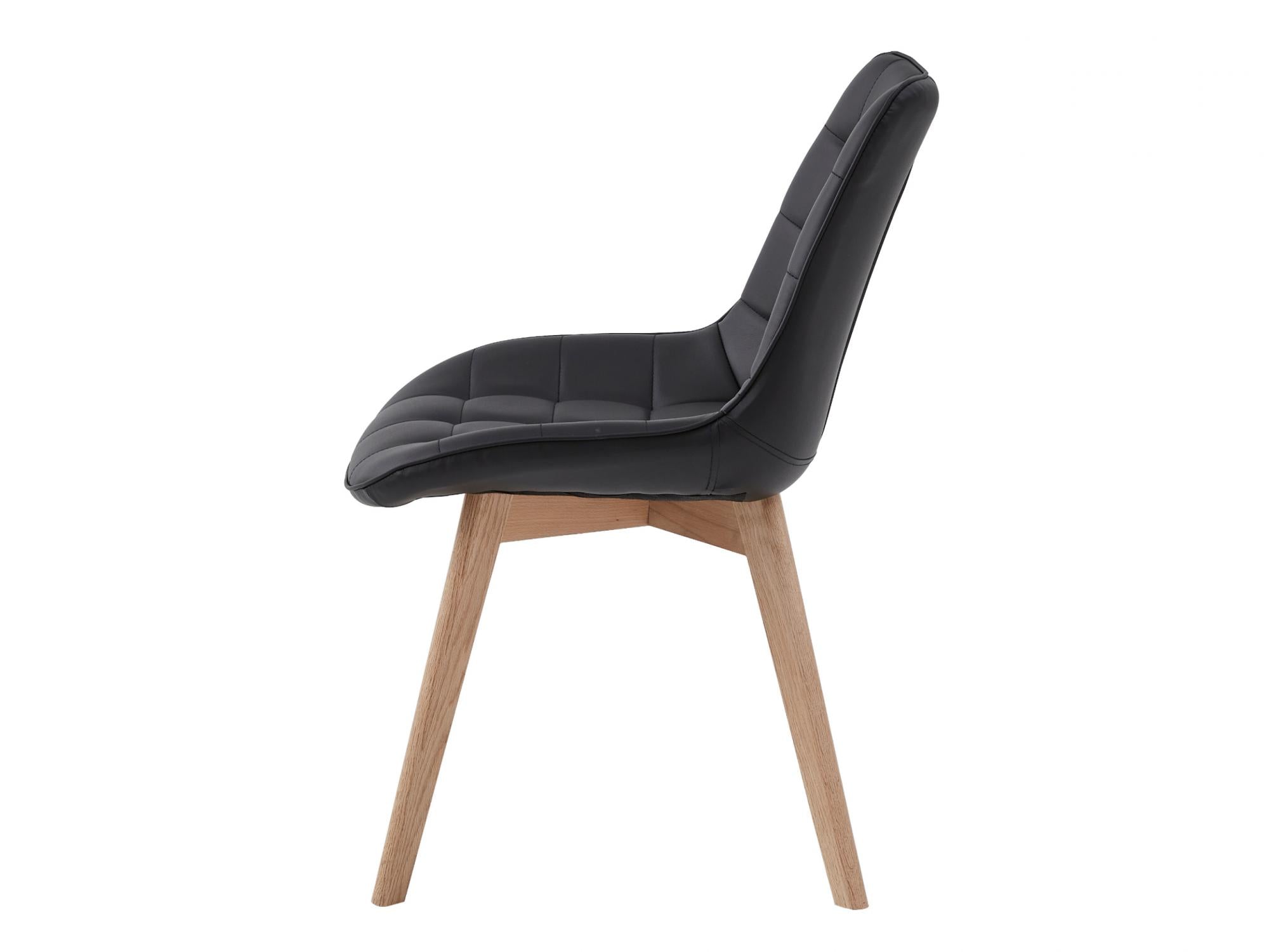 Forest Dining Chair β Black | Eco Leather & Natural Oak Legs (Set of 2)