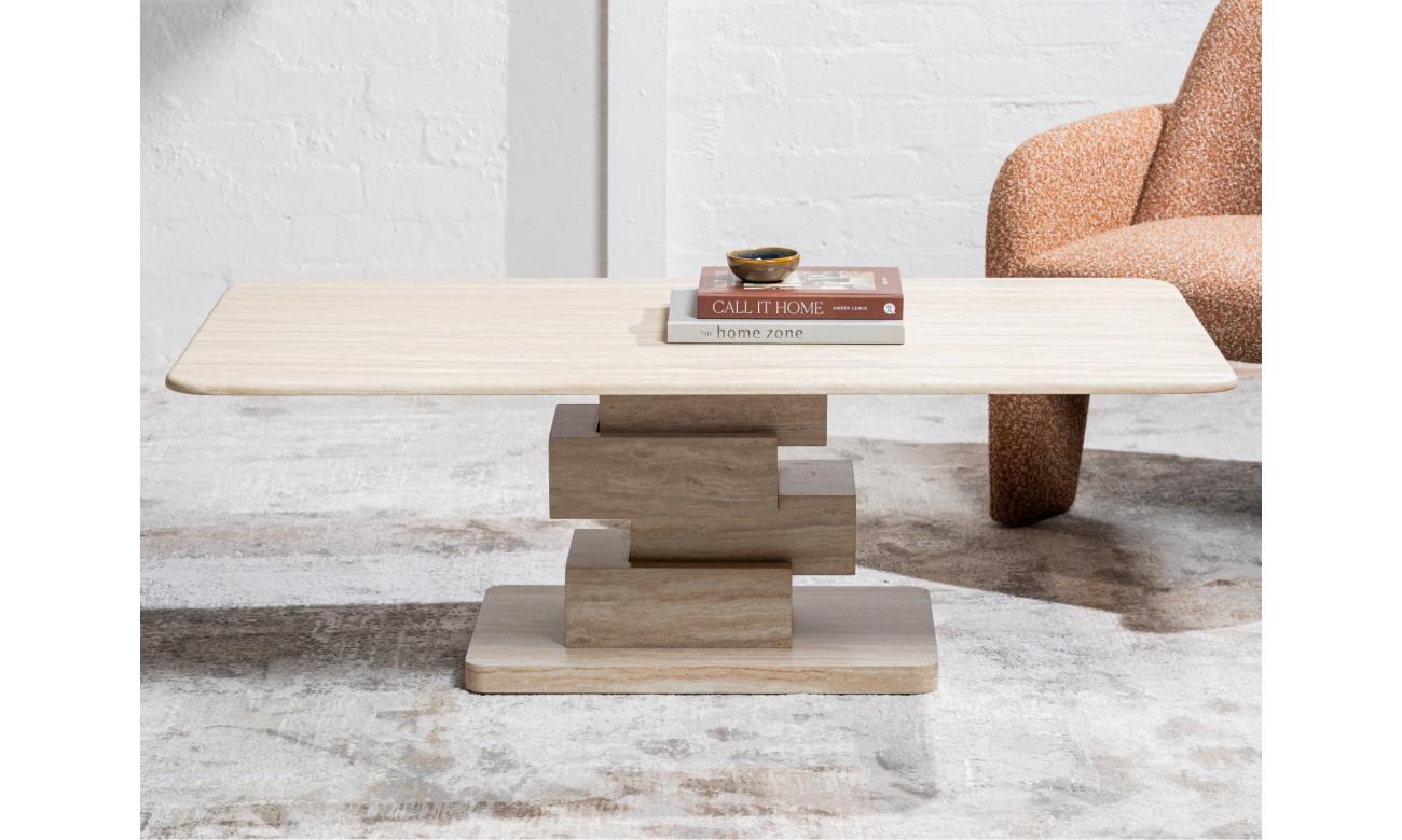 Eros Coffee Table White Travertine
