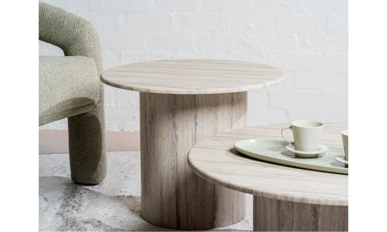 Seoul Side Table Grey Marble