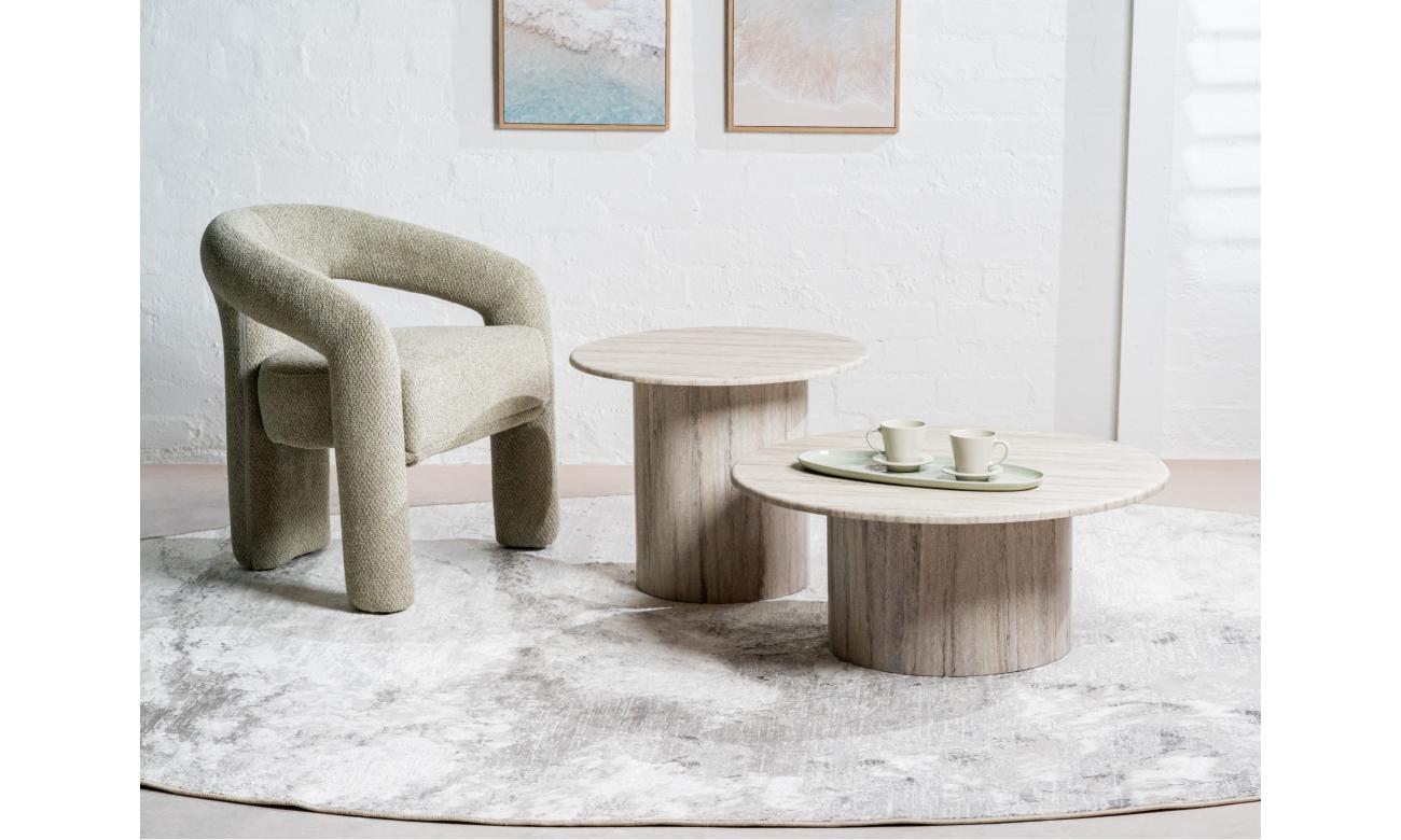 Seoul Side Table Grey Marble