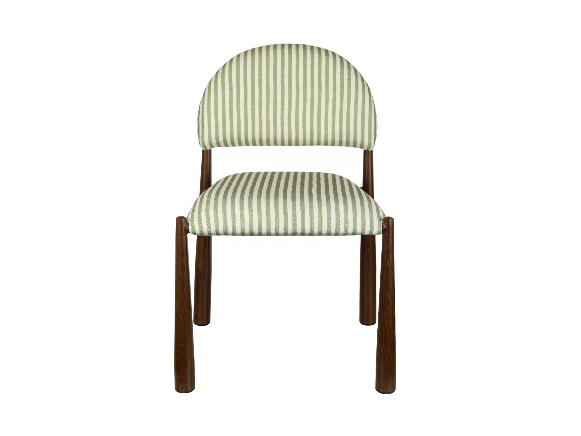 Egypt Dining Chair β Moss & Walnut | Fabric & Walnut-Effect Frame (Set of 2)