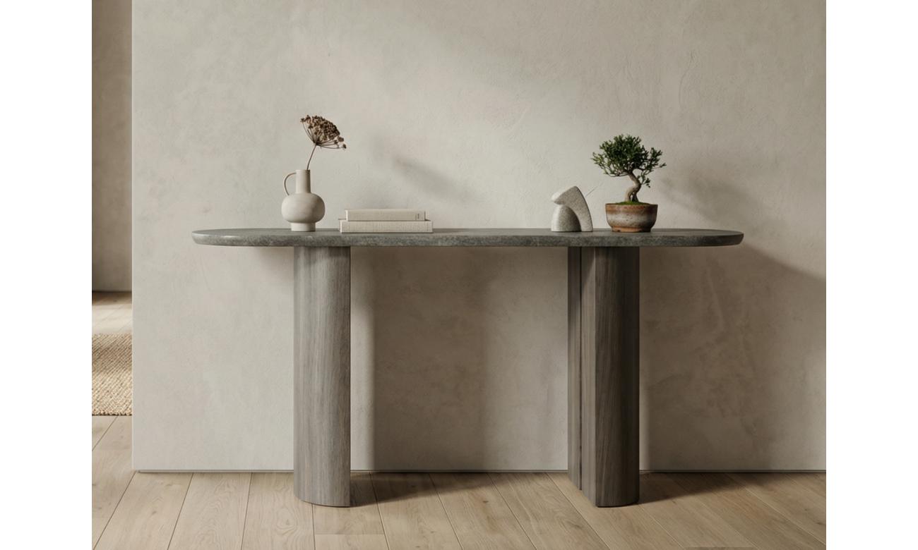 Corfu Console Table Grey Marble