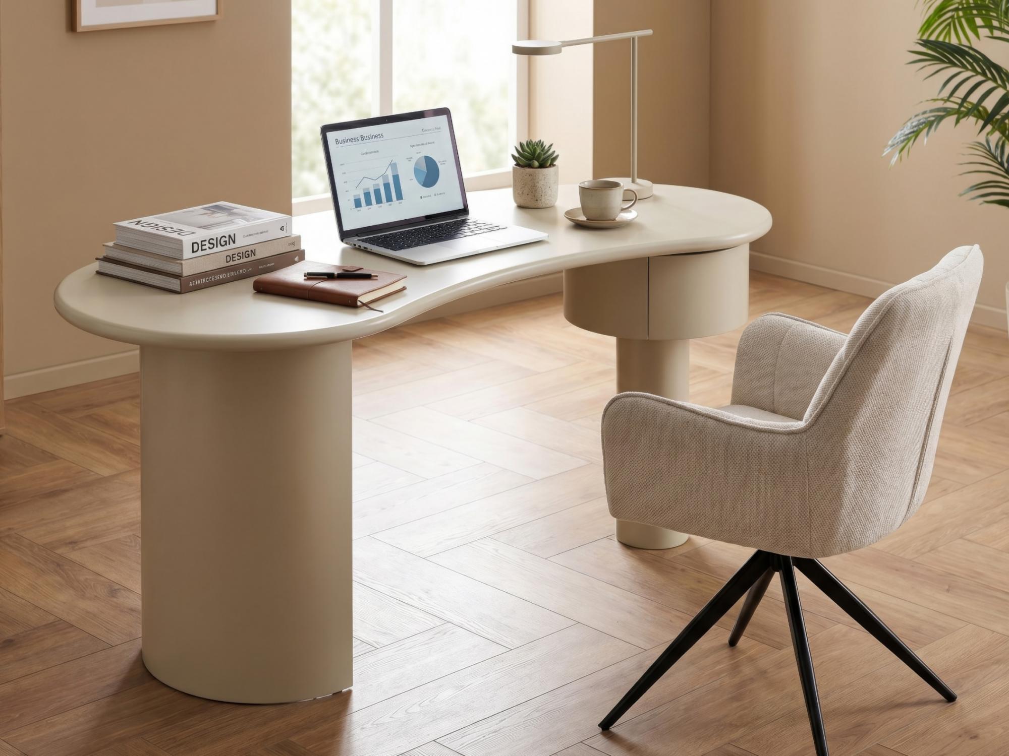 Macao Desk – Creamy Latte | Matte Polyurethane Finish