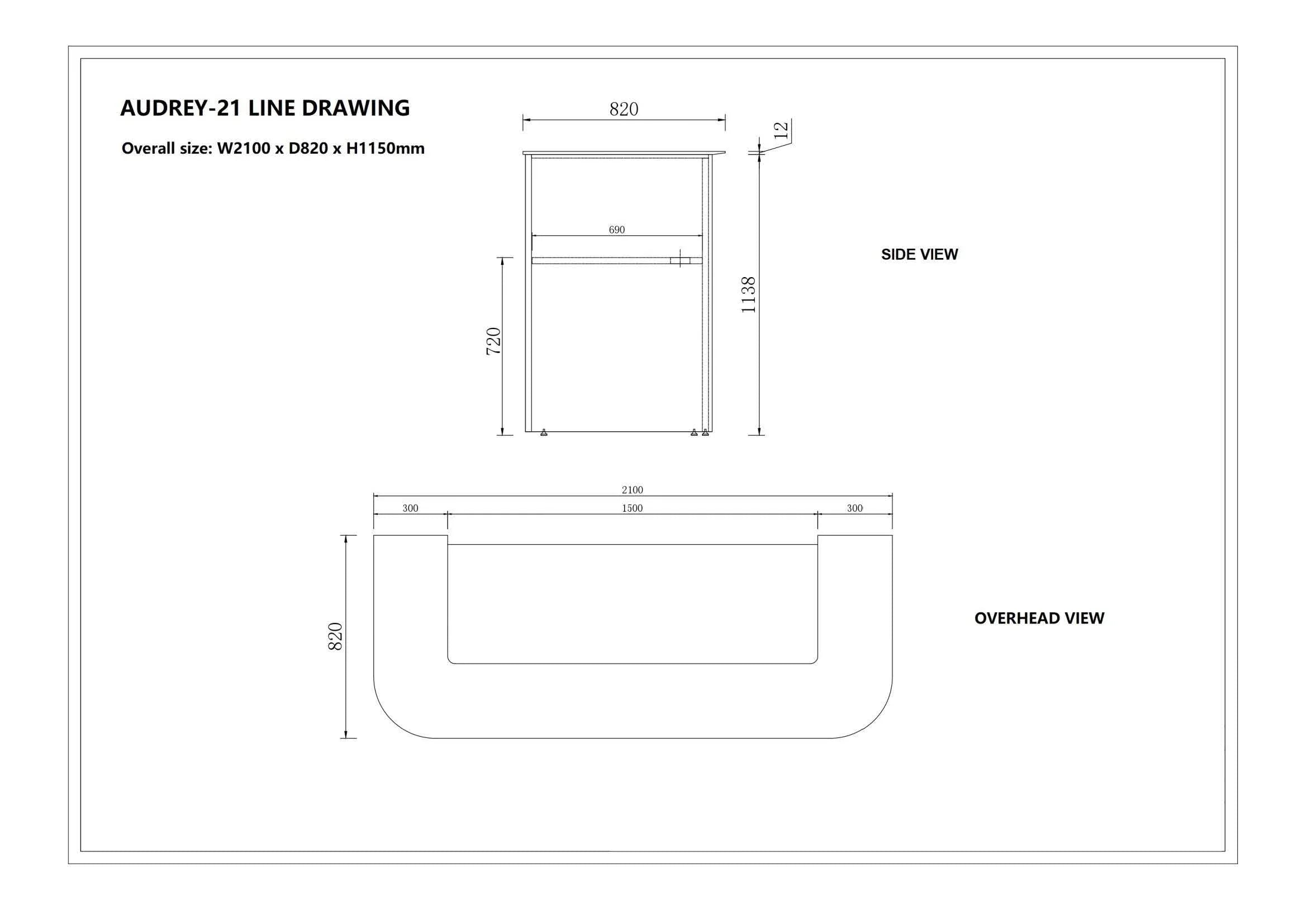 Meiko Reception Desk Oak Panels With White Top 210cm