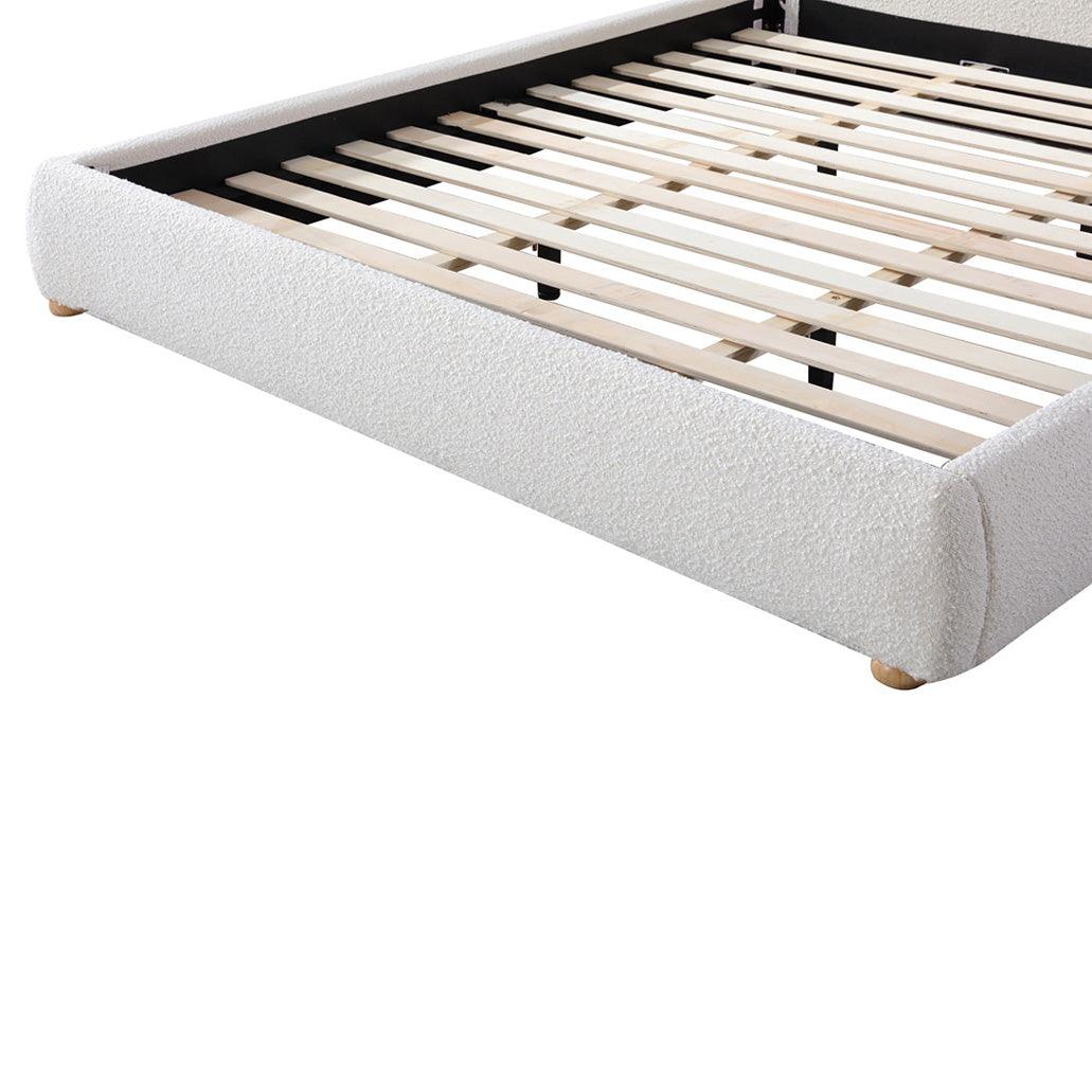 CBD8149-YO King Bed Frame - Cream White Boucle - Furniture Castle