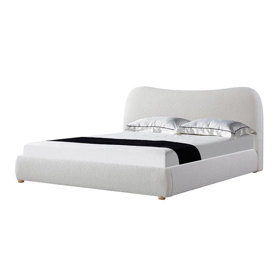 CBD8149-YO King Bed Frame - Cream White Boucle - Furniture Castle