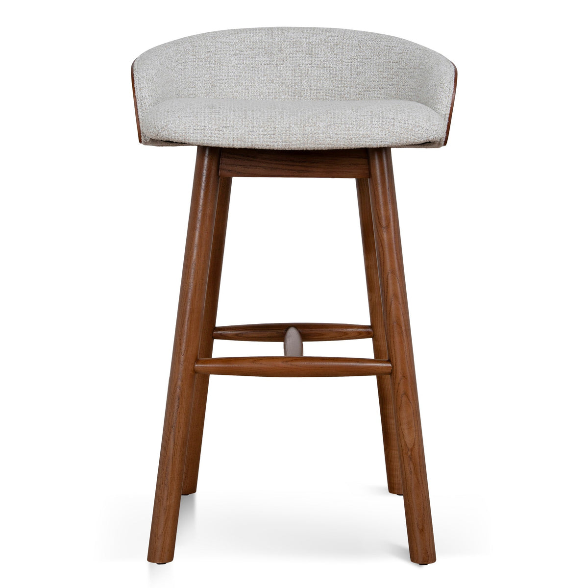 Ceilo 65cm Walnut Bar Stool - Verona Ivory