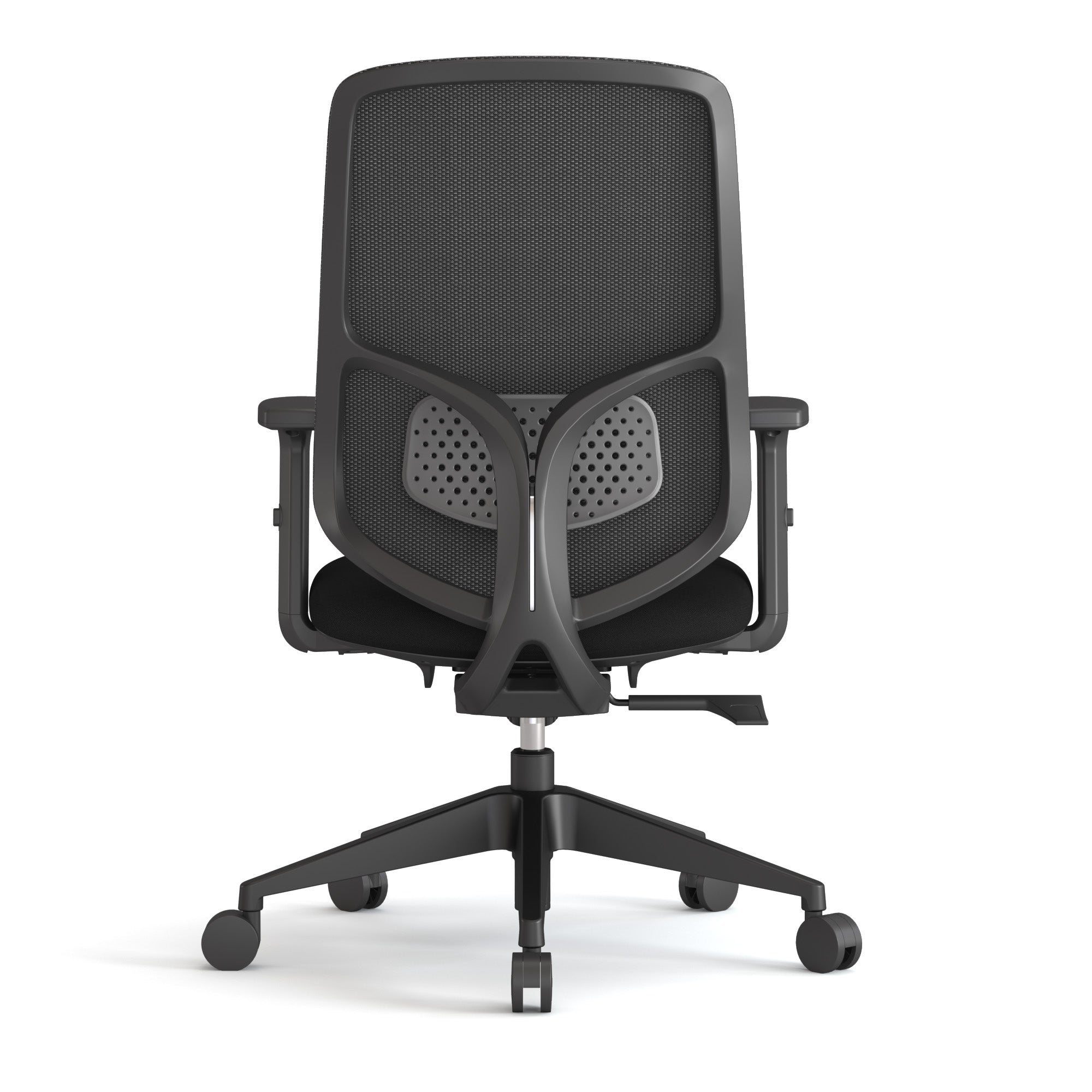 Vale Medium Back Chair With Black Mesh Back Rest & Black Upholstered Seat