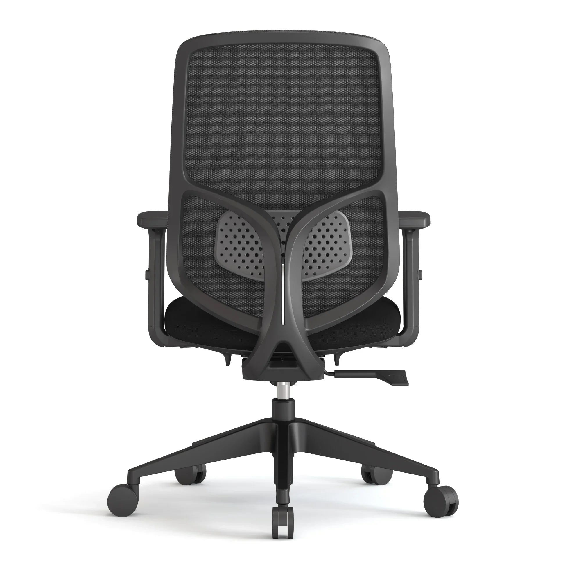 Vale Medium Back Chair With Black Mesh Back Rest & Black Upholstered Seat