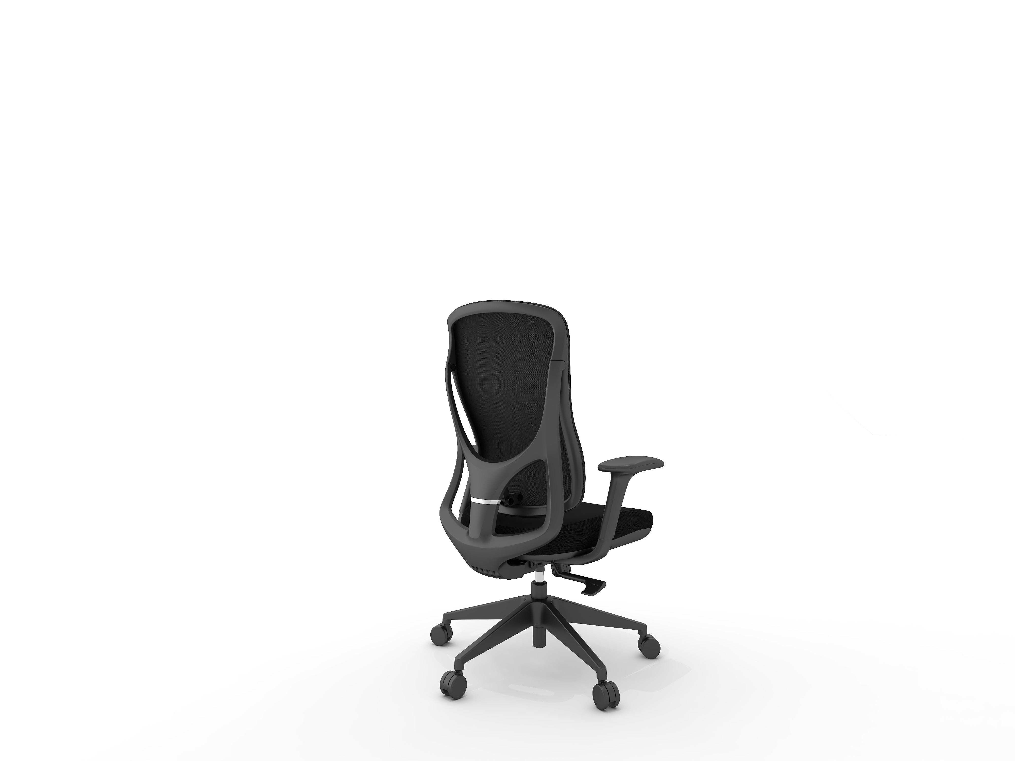 Summer Medium Back Staff Chair With Mesh Back Rest & Black Fabric