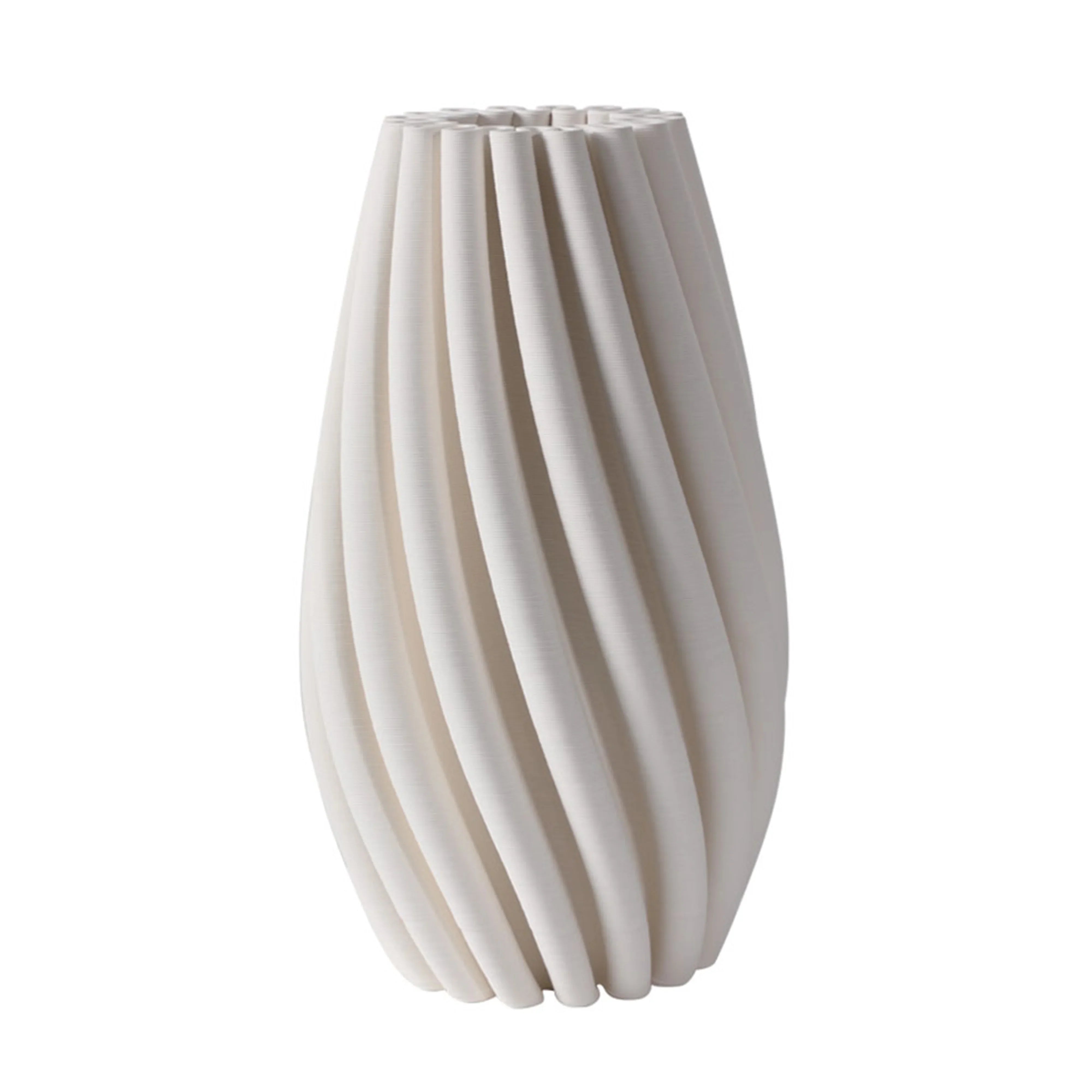 Nord Ceramic White Swirled Vase Sml W10.5 X D10.5 X H20.5cm
