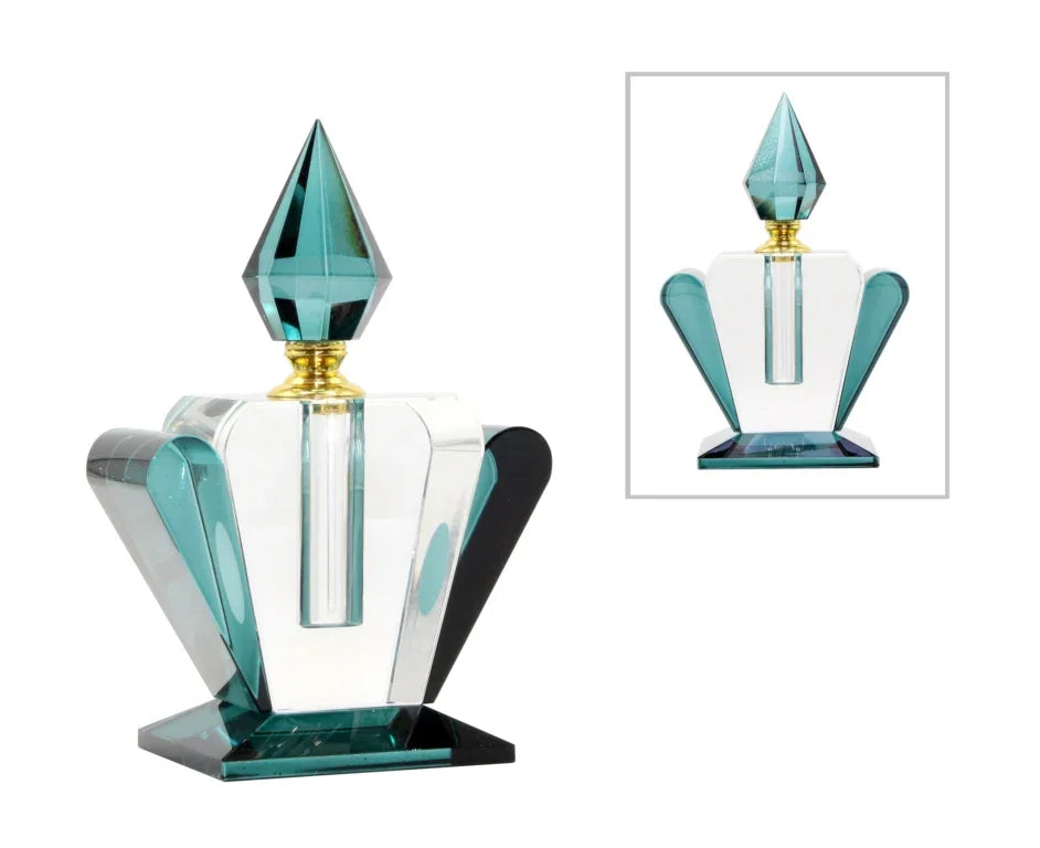 Perfume Bottle-Glass- Peacock Blue 19cm