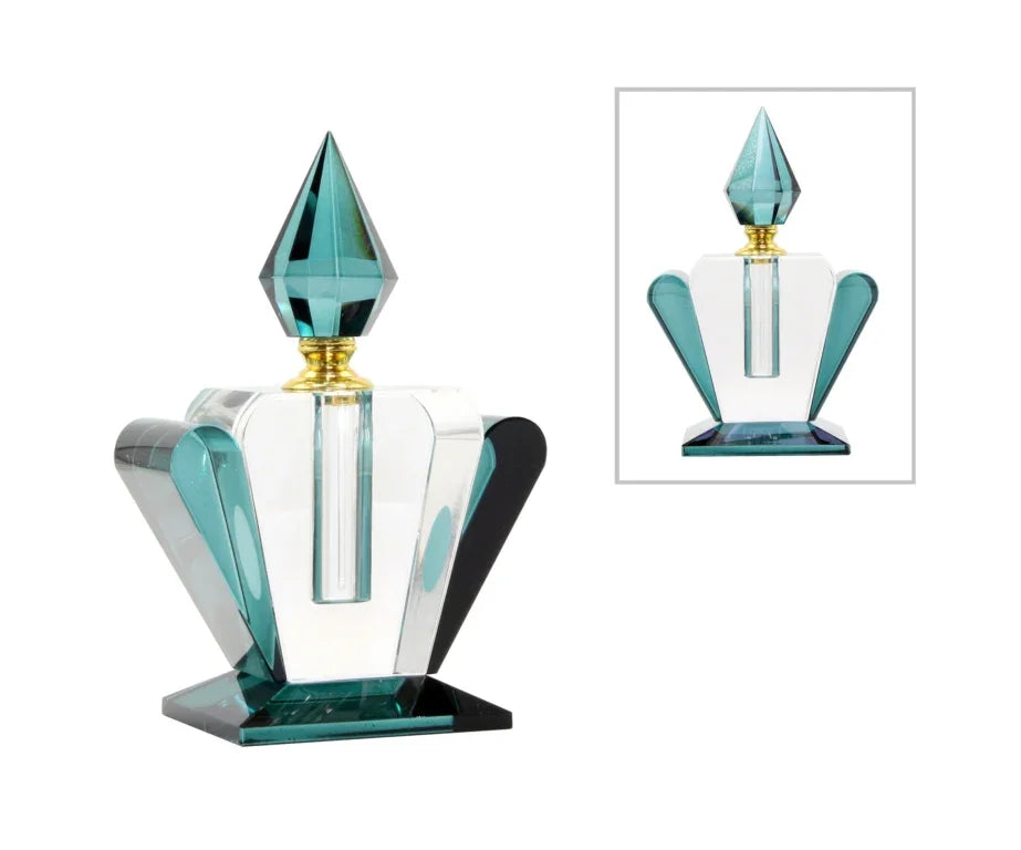 Perfume Bottle-Glass- Peacock Blue15cm