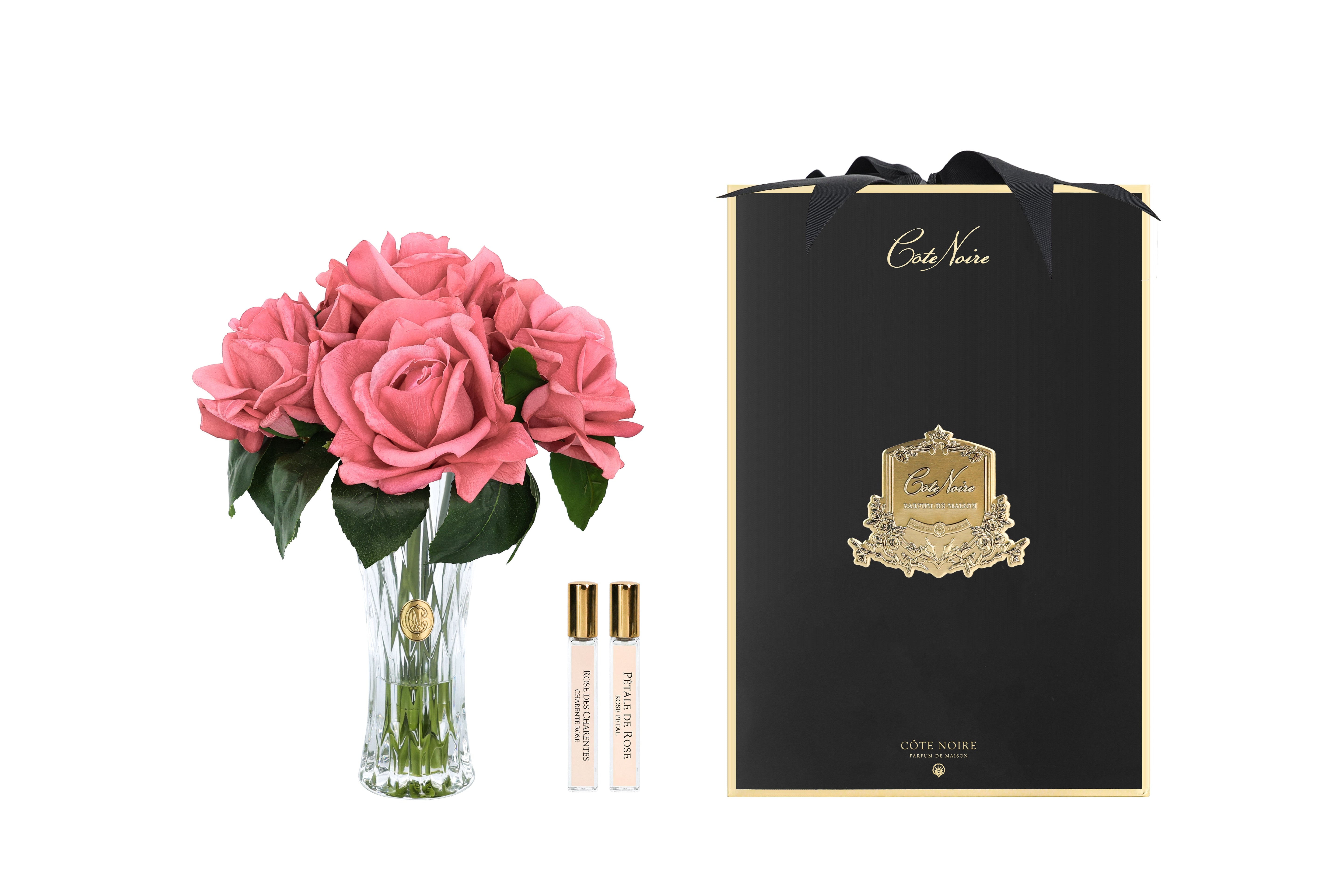 NEW - Cote Noire - Charente Seven Rose in White Peach - Gold/Black Box - CH7R05