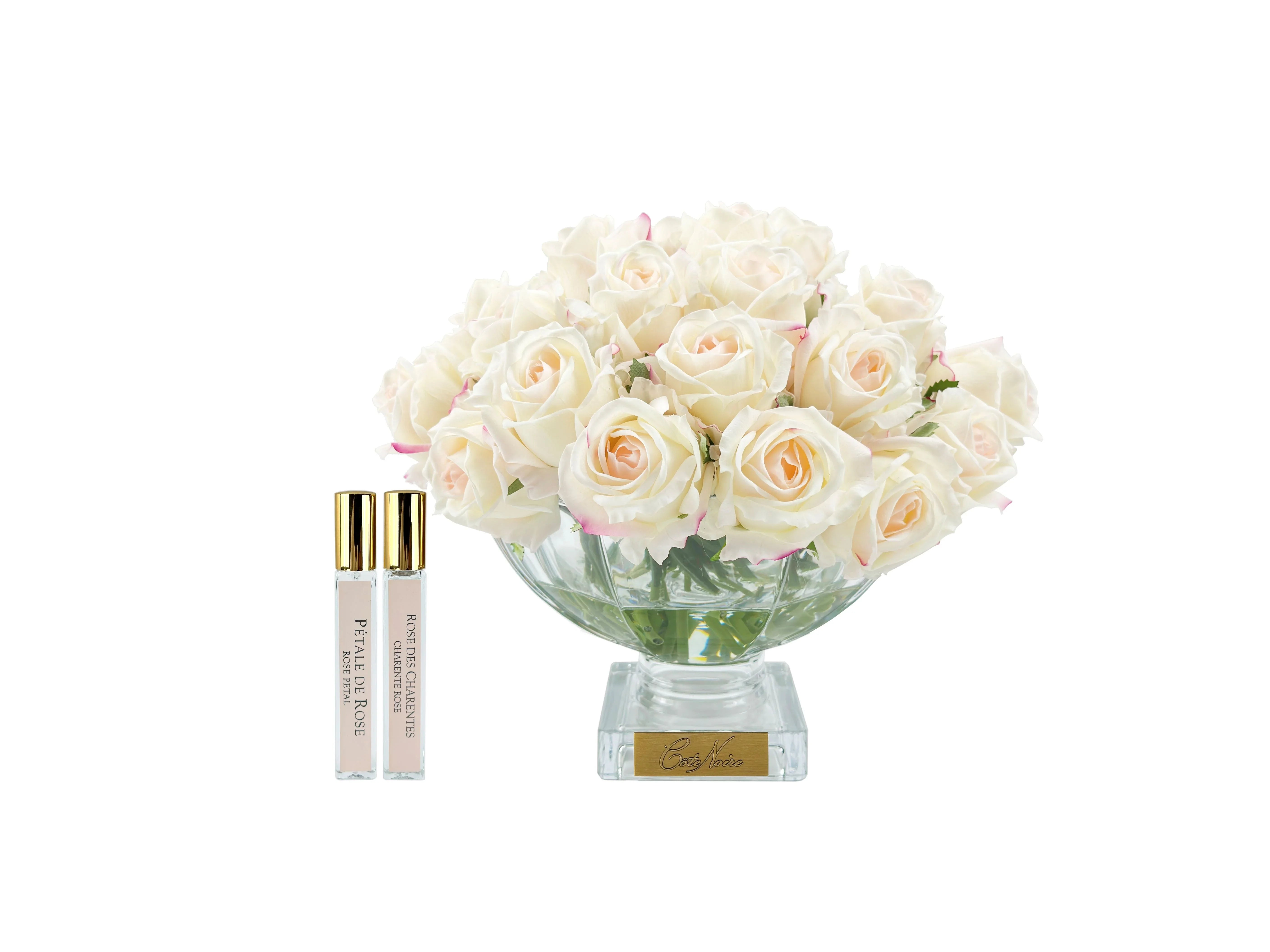 Cote Noire-Luxury Centrepiece - 37 Rose Buds in Blush & Gold badge