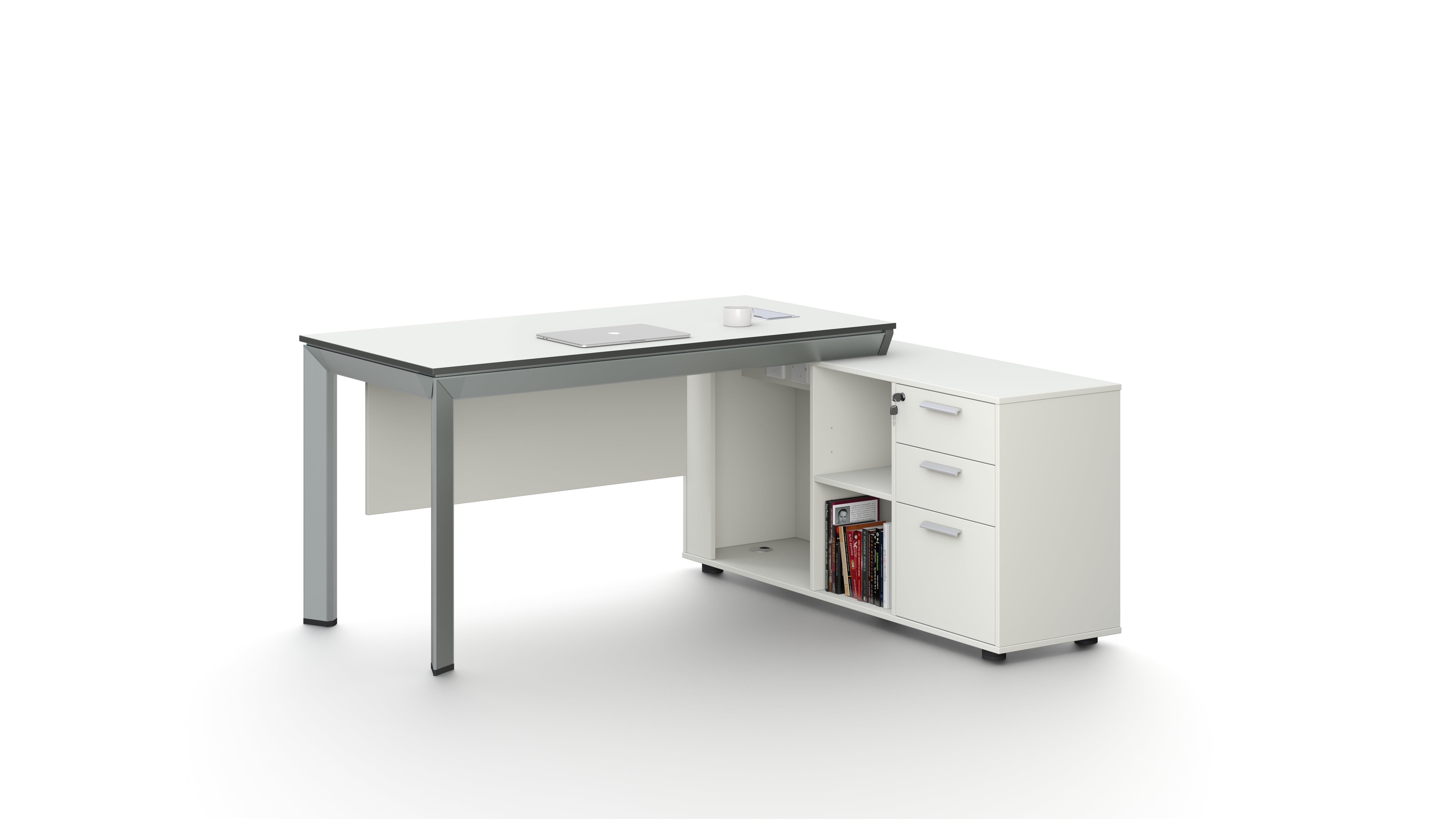 Nova Executive Desk 1.6m -White & Grey