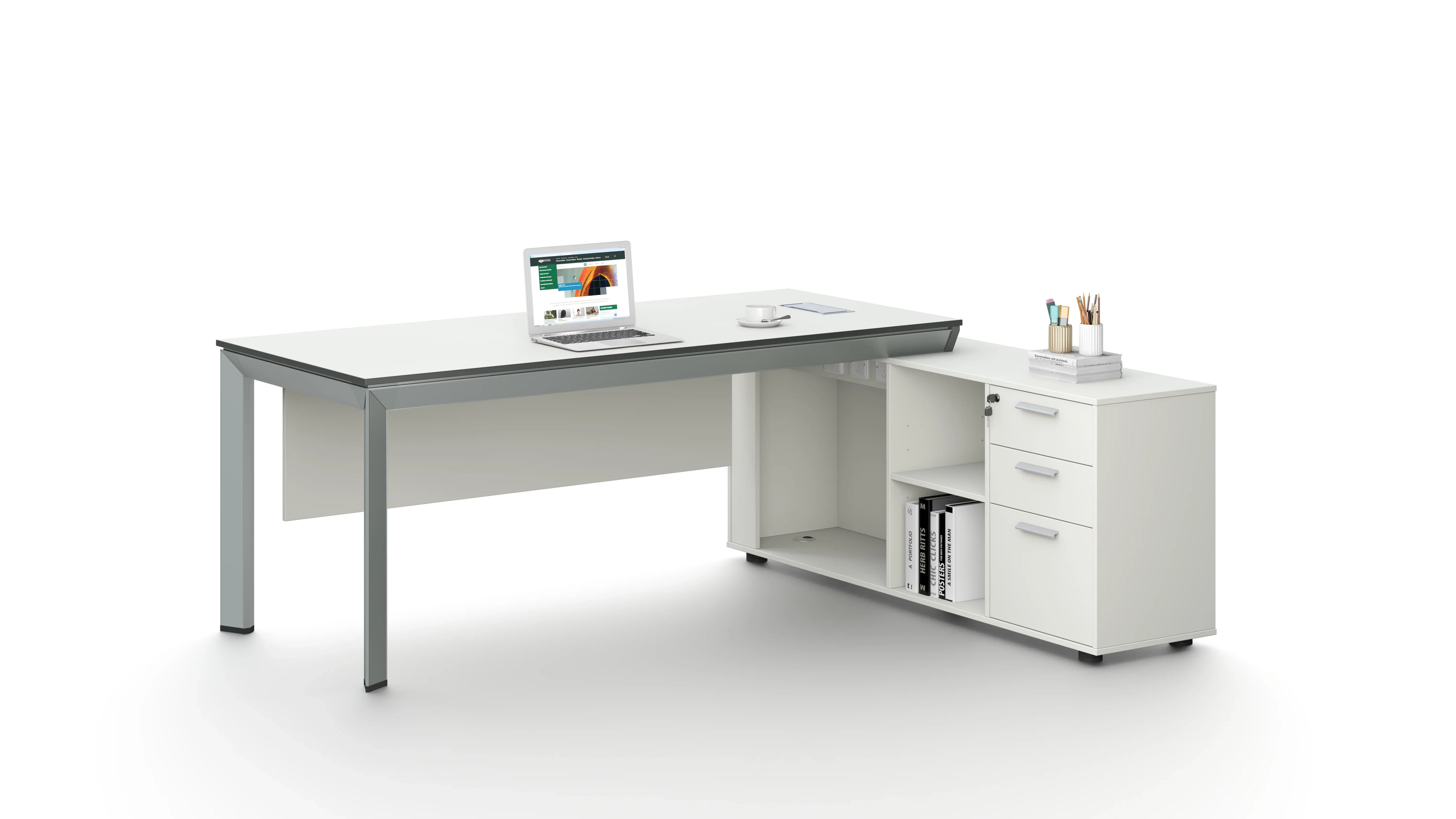 Nova Executive Desk 2.0m -White & Grey