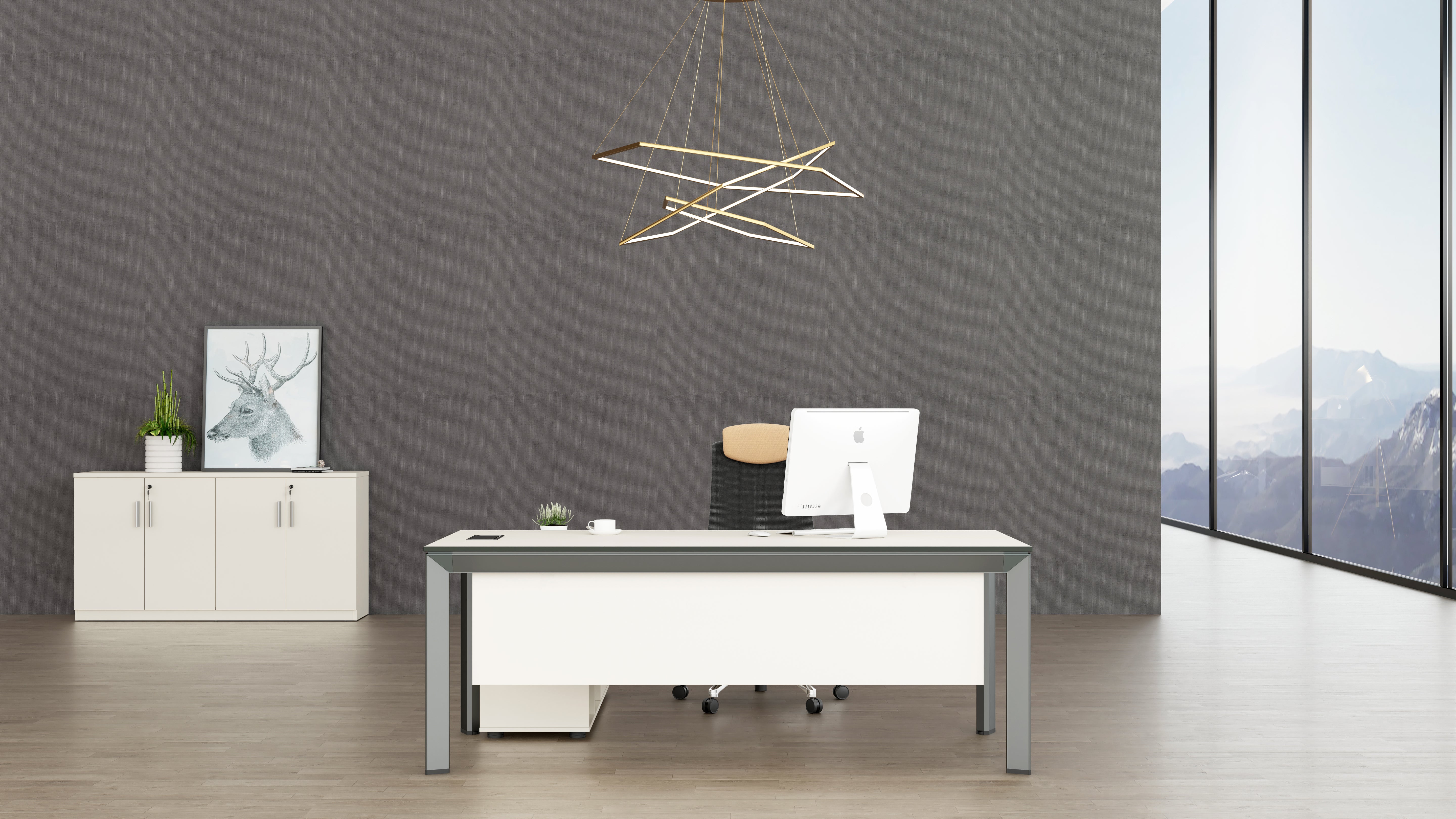 Nova Office Desk 2.0m -White & Grey